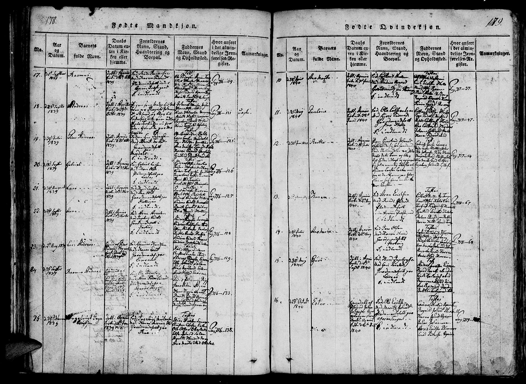 Ministerialprotokoller, klokkerbøker og fødselsregistre - Møre og Romsdal, AV/SAT-A-1454/560/L0718: Parish register (official) no. 560A02, 1817-1844, p. 178-179