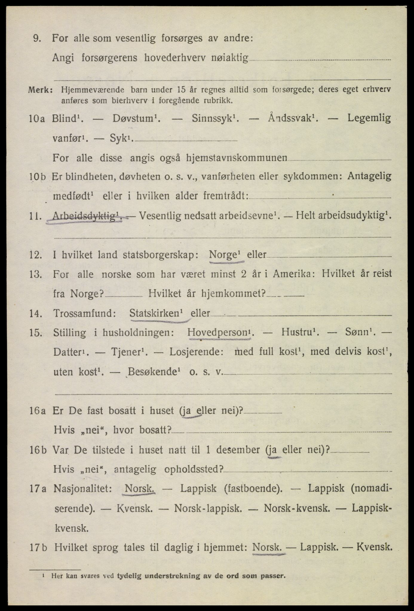 SAT, 1920 census for Hadsel, 1920, p. 19045