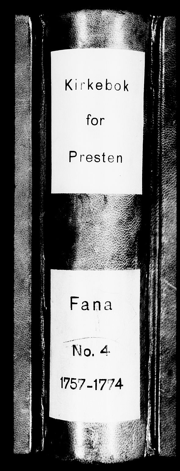 Fana Sokneprestembete, SAB/A-75101/H/Haa/Haaa/L0004: Parish register (official) no. A 4, 1757-1774