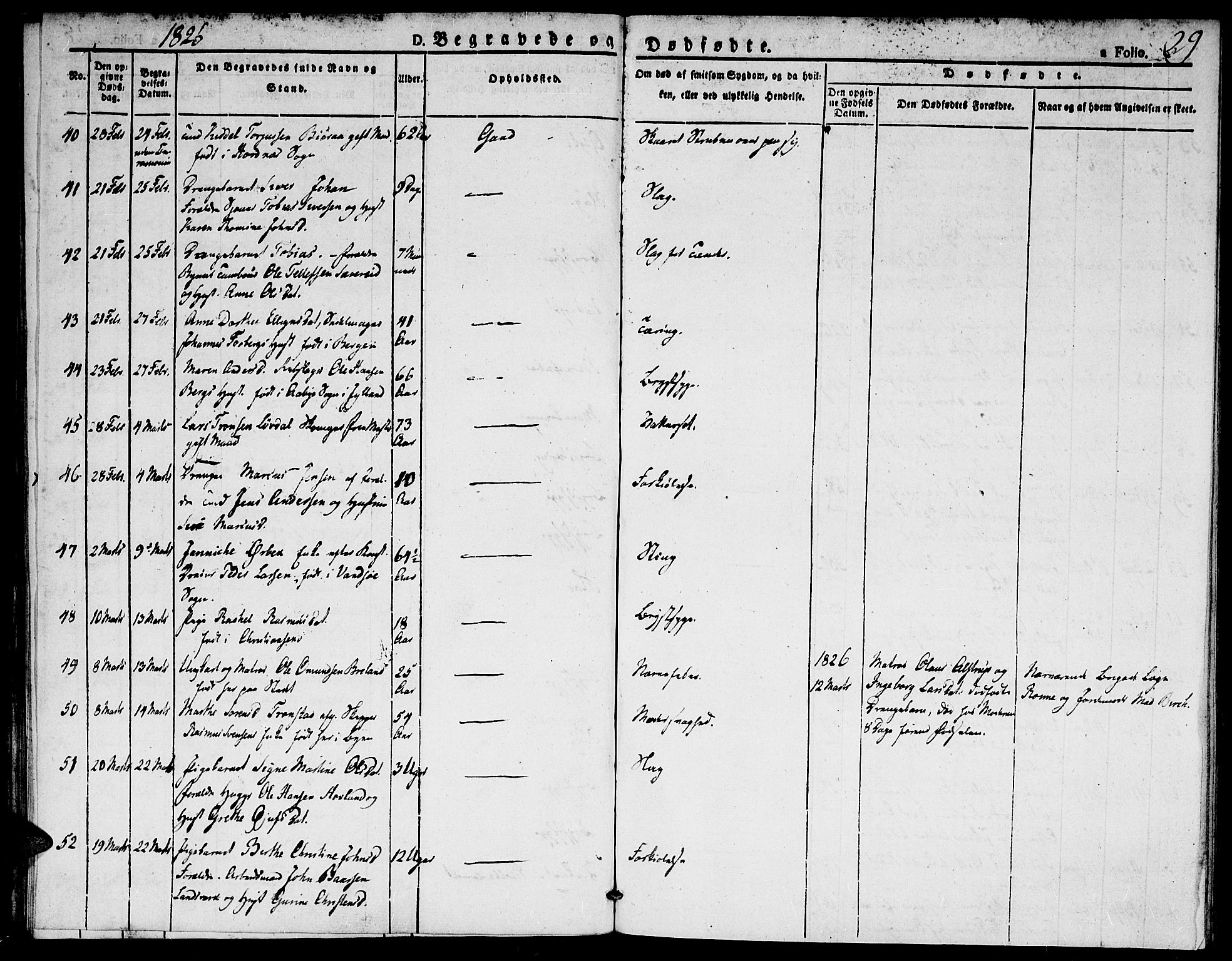 Kristiansand domprosti, SAK/1112-0006/F/Fa/L0010: Parish register (official) no. A 10, 1824-1827, p. 29
