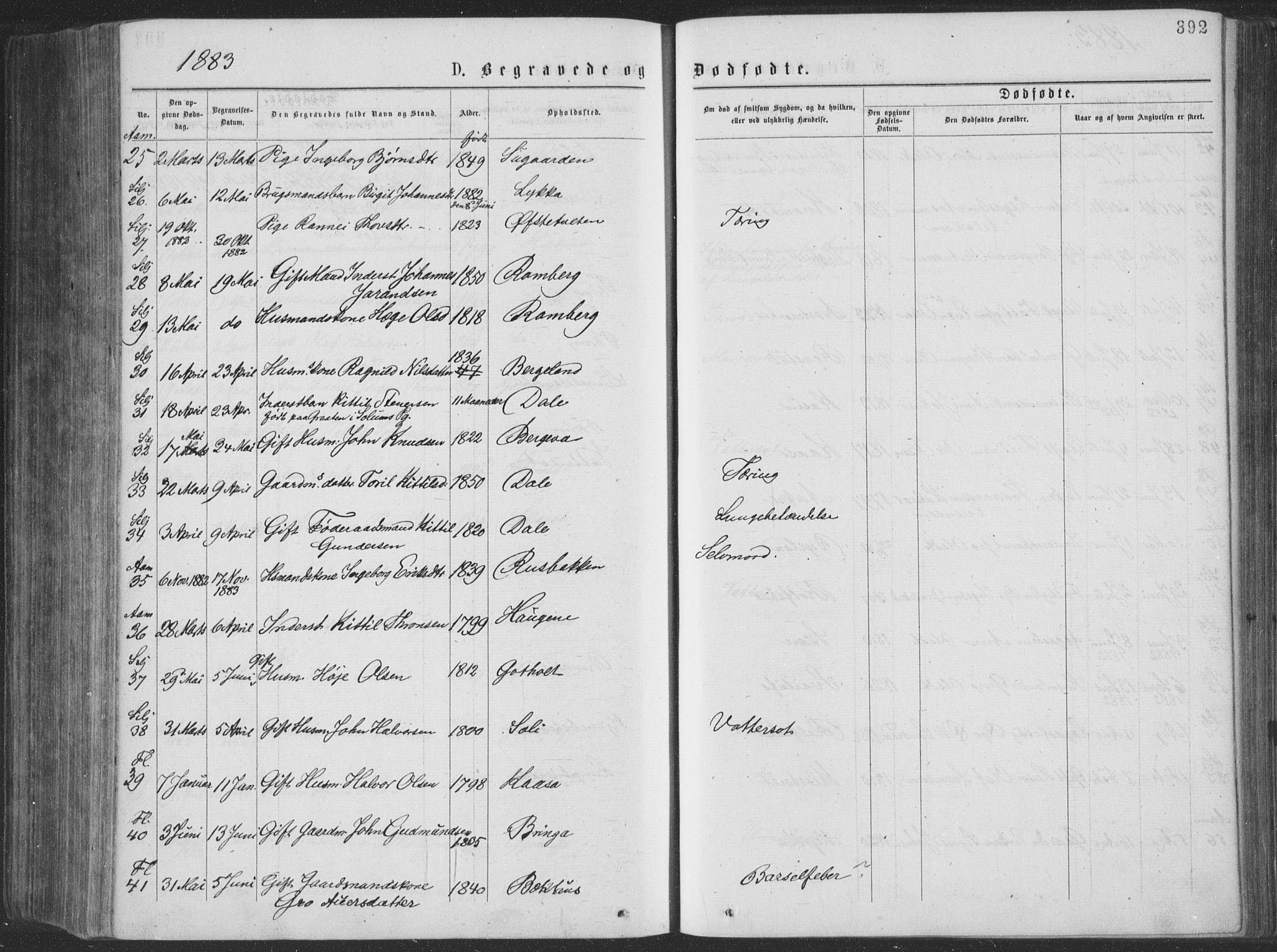 Seljord kirkebøker, AV/SAKO-A-20/F/Fa/L0014: Parish register (official) no. I 14, 1877-1886, p. 392