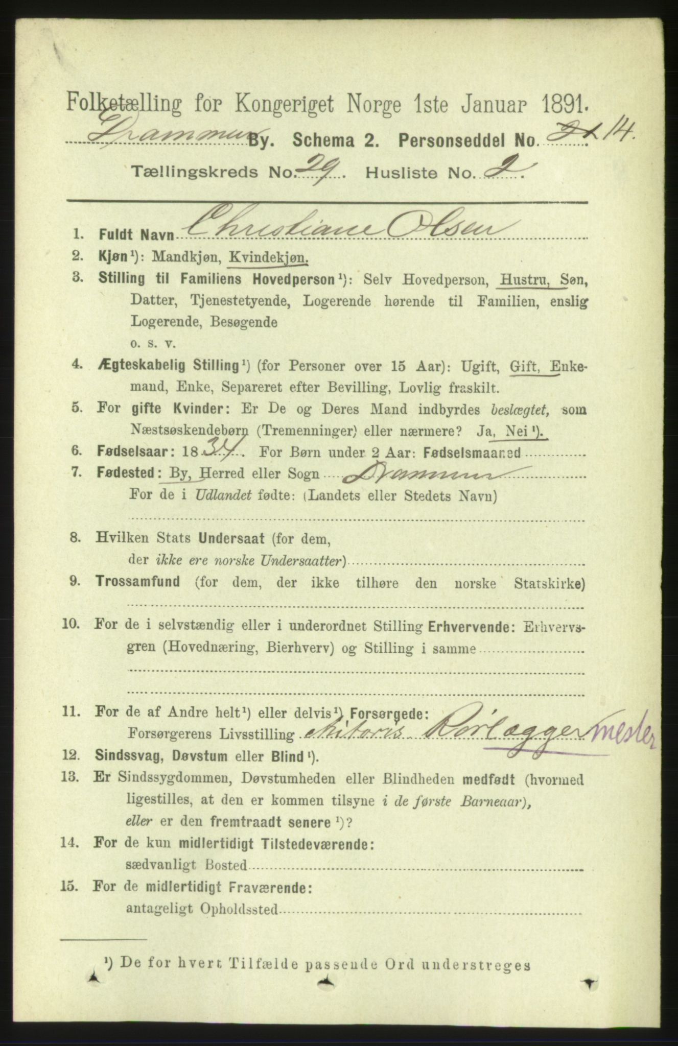 RA, 1891 census for 0602 Drammen, 1891, p. 17418