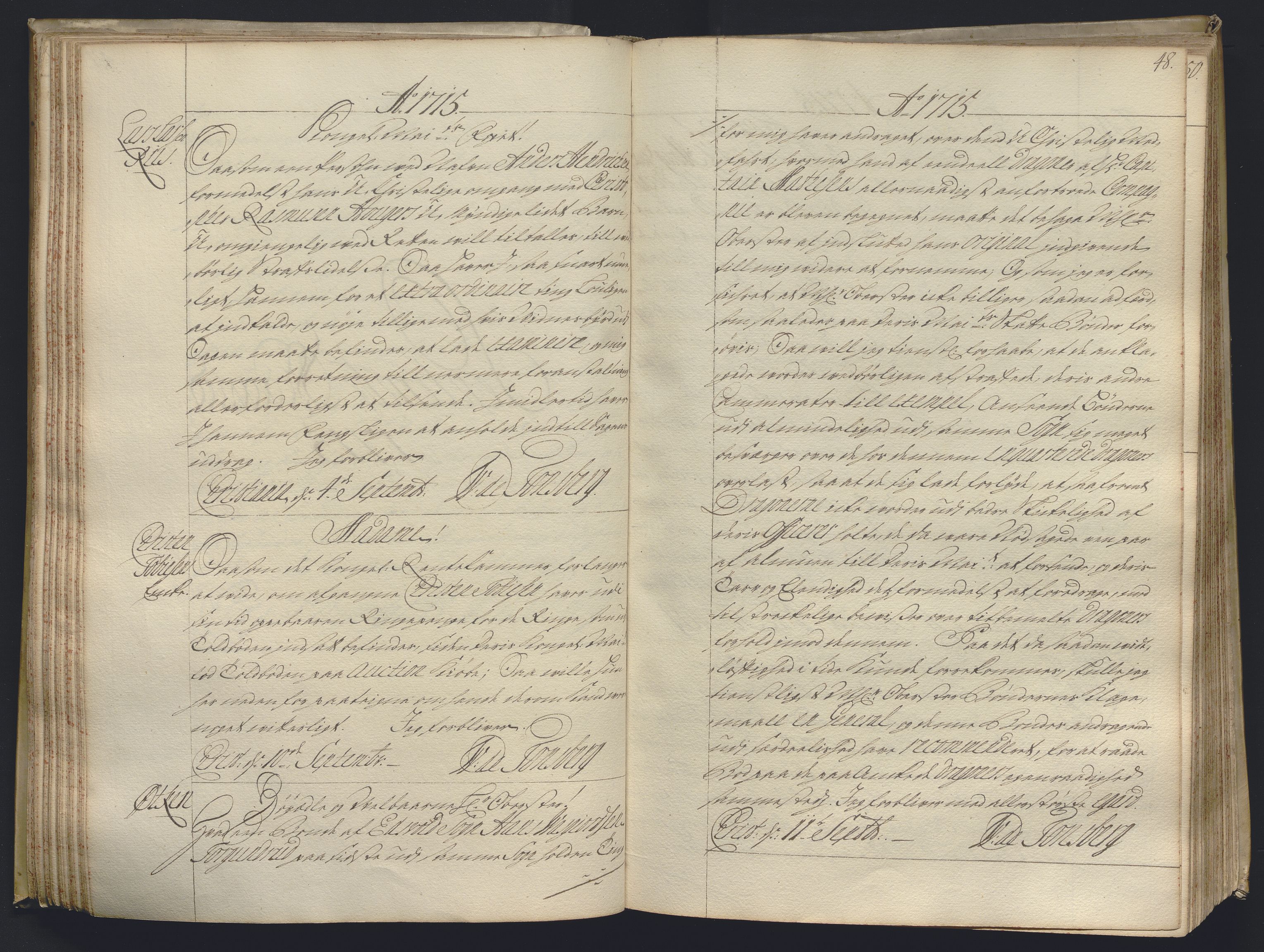 Kristiania stiftamt, AV/SAO-A-10386/B/Ba/L0004: Kopibok, 1715-1717, p. 47b-48a