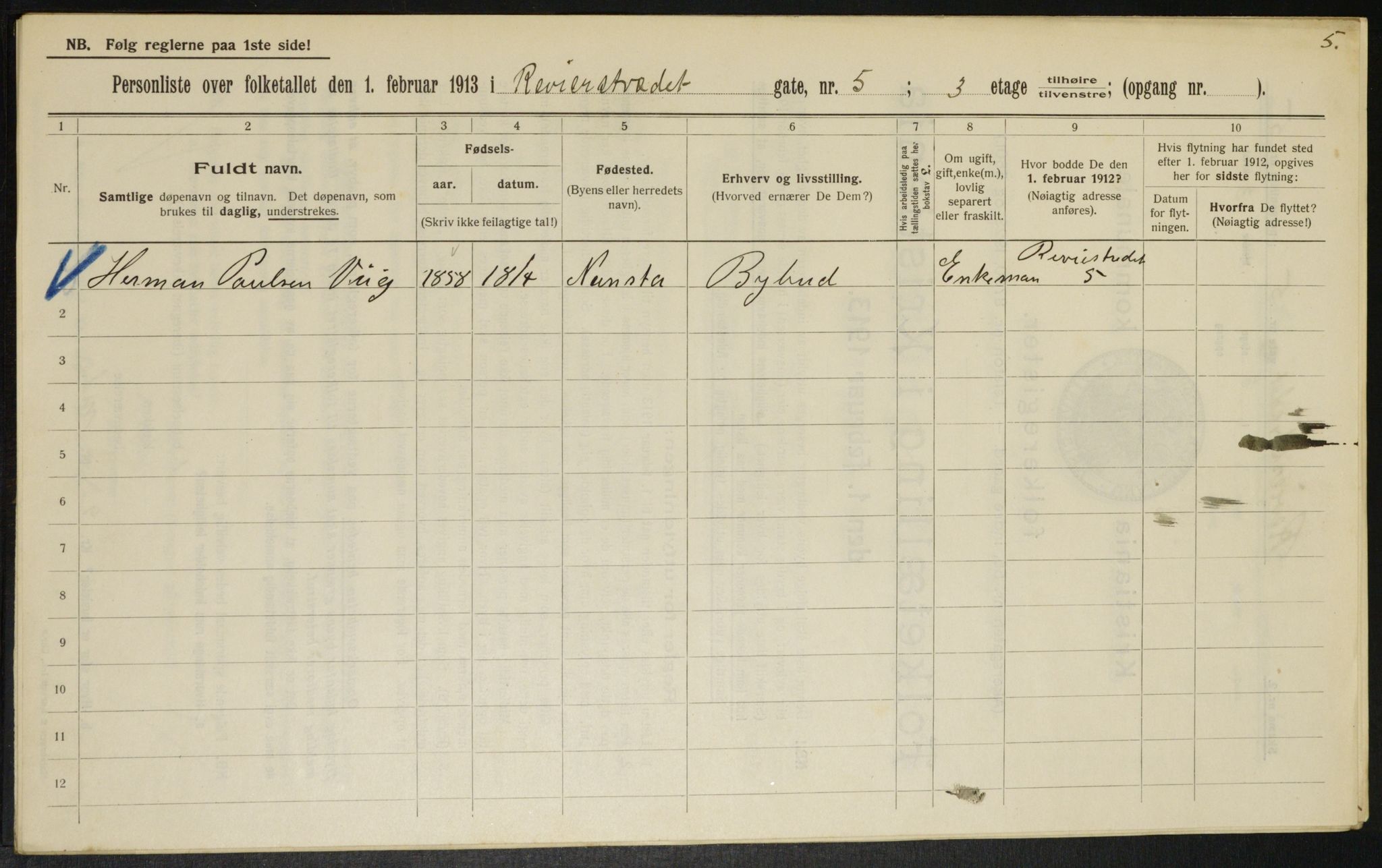 OBA, Municipal Census 1913 for Kristiania, 1913, p. 82941