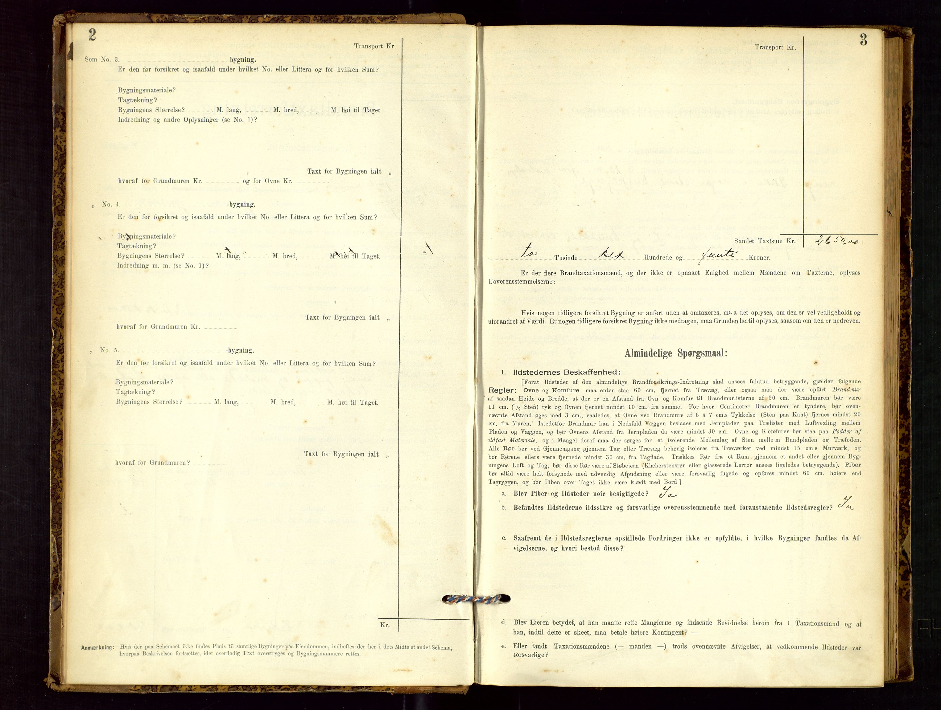 Høyland/Sandnes lensmannskontor, AV/SAST-A-100166/Gob/L0001: "Brandtaxtprotokol", 1890-1913, p. 2-3