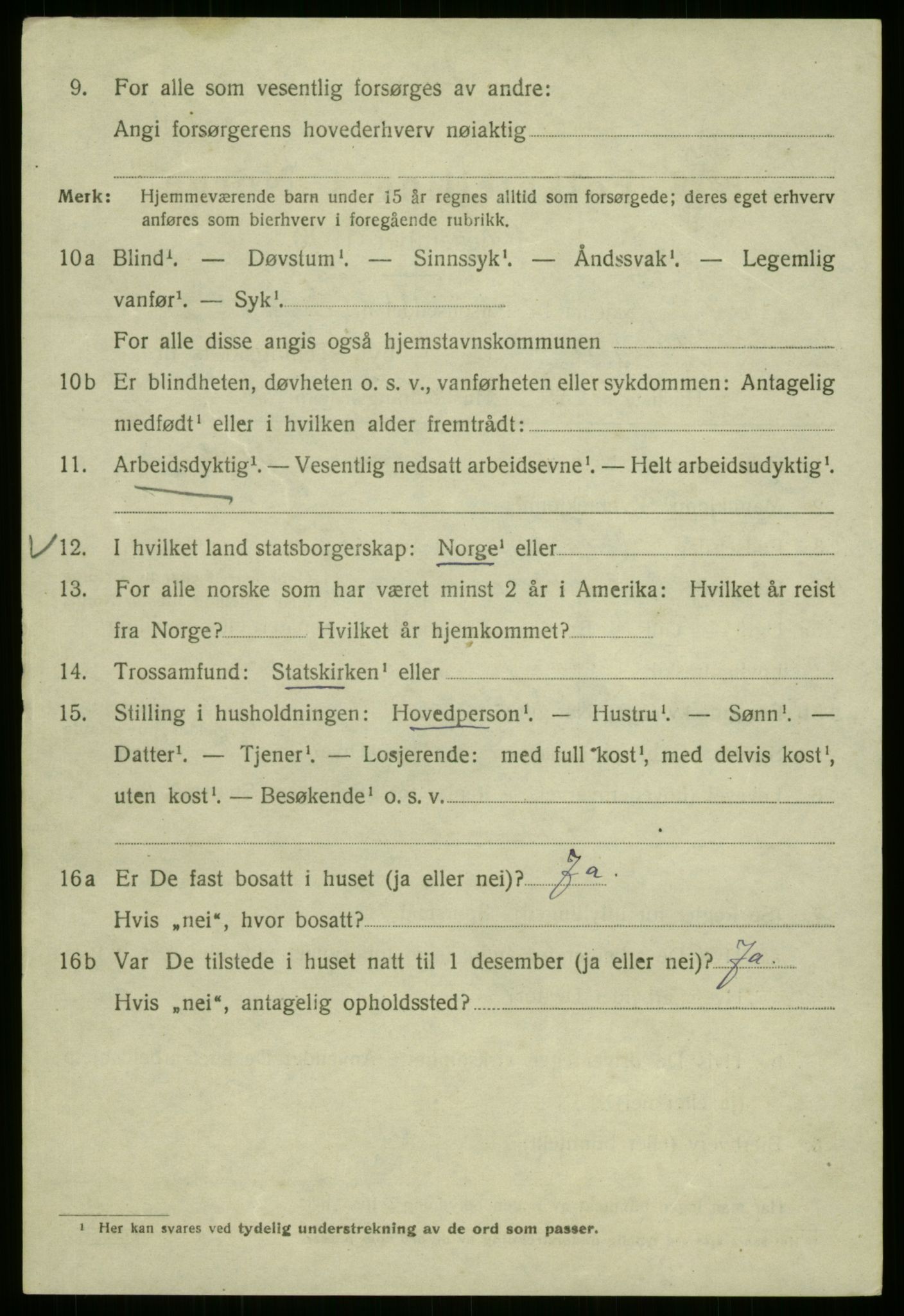 SAB, 1920 census for Bergen, 1920, p. 188114