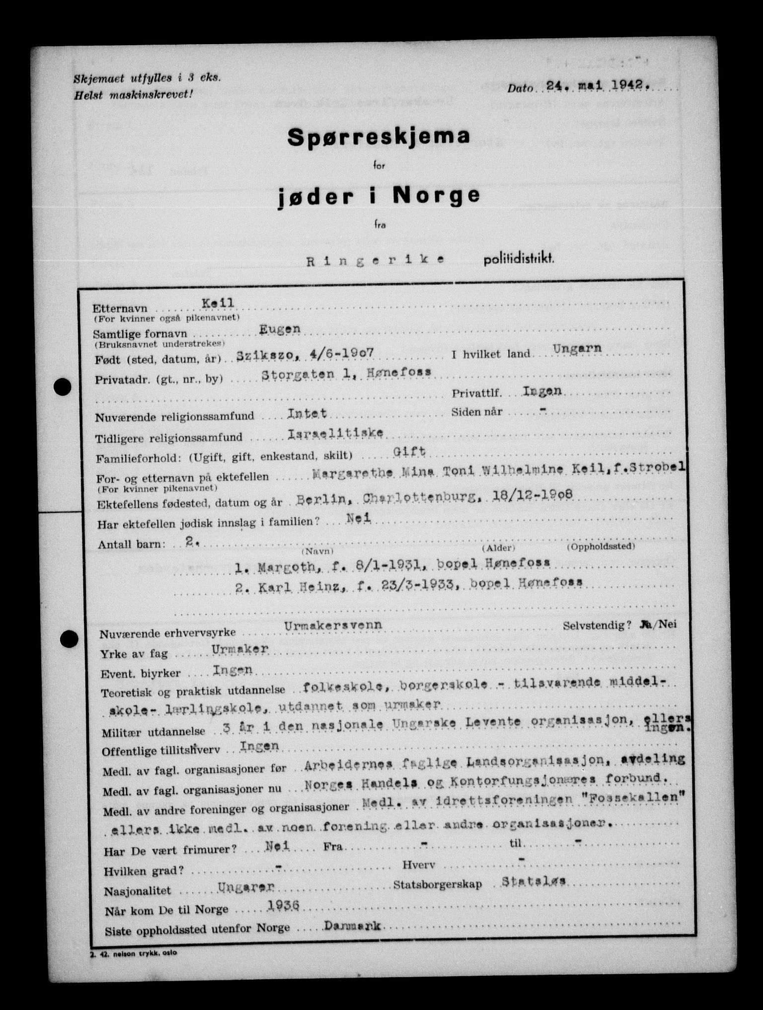 Statspolitiet - Hovedkontoret / Osloavdelingen, AV/RA-S-1329/G/Ga/L0012: Spørreskjema for jøder i Norge. 1: Aker 114- 207 (Levinson-Wozak) og 656 (Salomon). 2: Arendal-Hordaland. 3: Horten-Romerike.  , 1942, p. 836