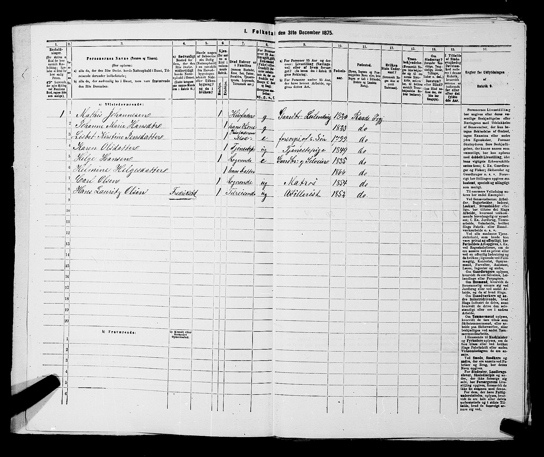 RA, 1875 census for 0135P Råde, 1875, p. 516