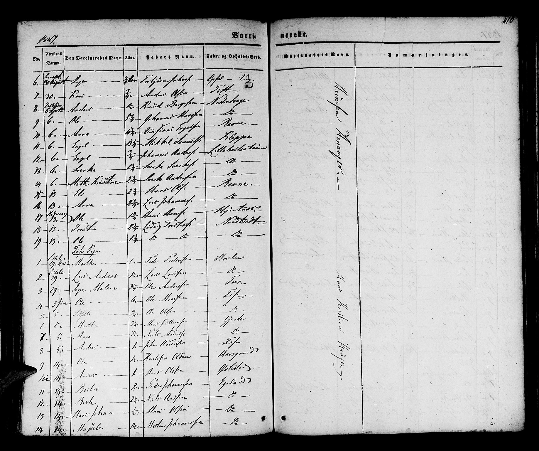 Os sokneprestembete, SAB/A-99929: Parish register (official) no. A 15, 1839-1851, p. 410