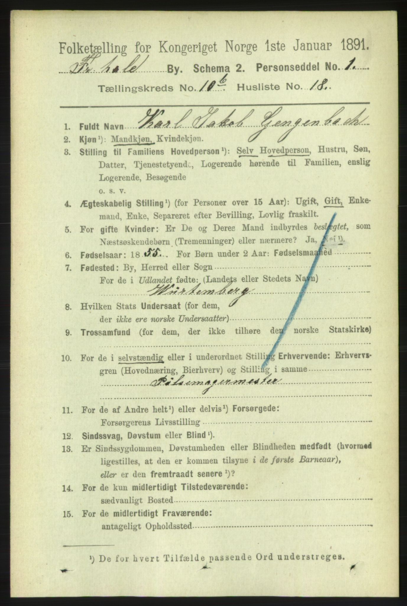 RA, 1891 census for 0101 Fredrikshald, 1891, p. 7575