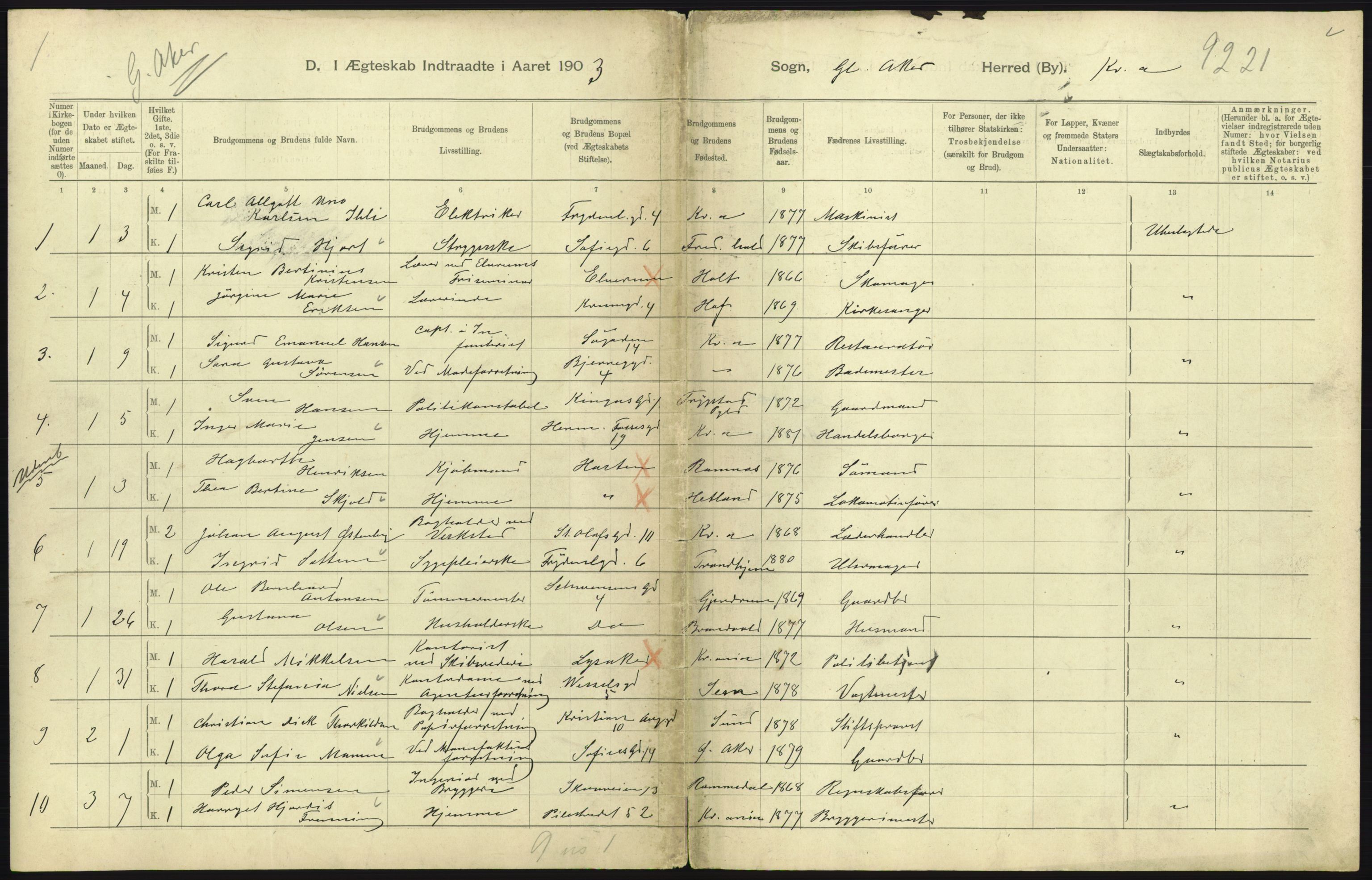 Statistisk sentralbyrå, Sosiodemografiske emner, Befolkning, AV/RA-S-2228/D/Df/Dfa/Dfaa/L0004: Kristiania: Gifte, døde, 1903, p. 649