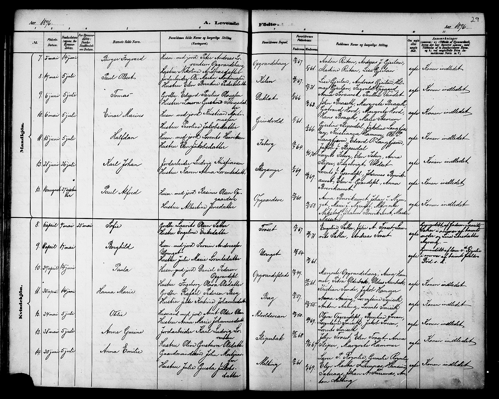 Ministerialprotokoller, klokkerbøker og fødselsregistre - Nord-Trøndelag, SAT/A-1458/733/L0327: Parish register (copy) no. 733C02, 1888-1918, p. 29