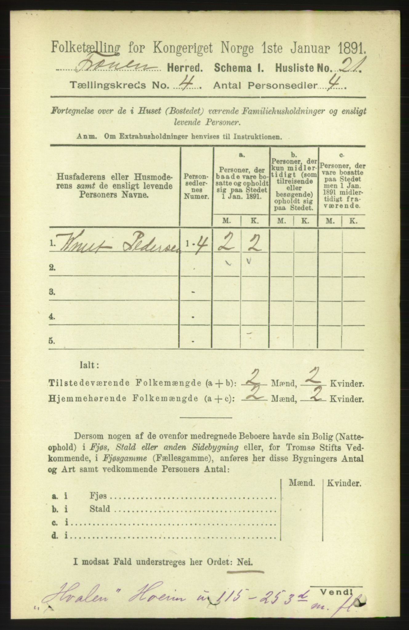 RA, 1891 census for 1548 Fræna, 1891, p. 1101