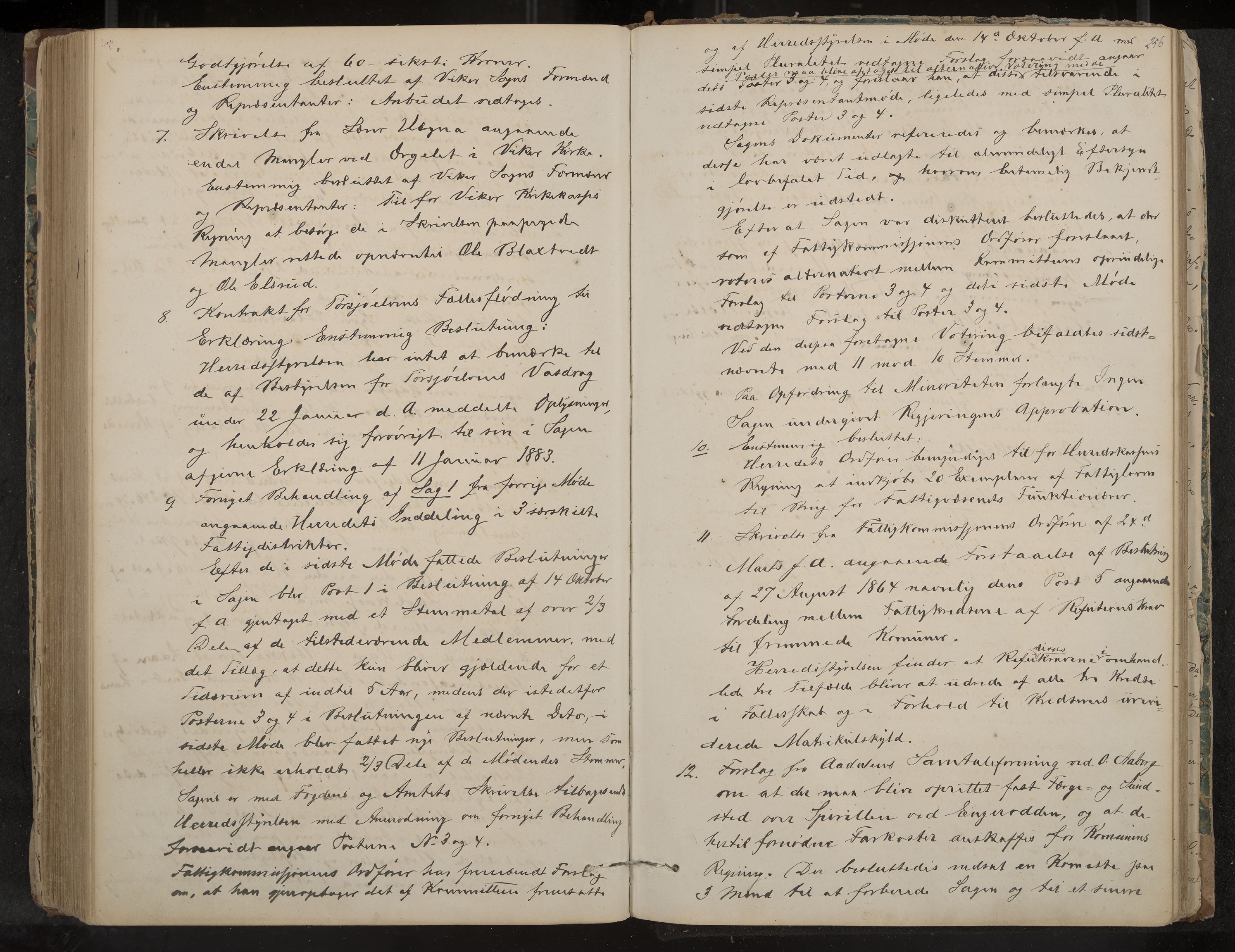 Ådal formannskap og sentraladministrasjon, IKAK/0614021/A/Aa/L0001: Møtebok, 1858-1891, p. 256