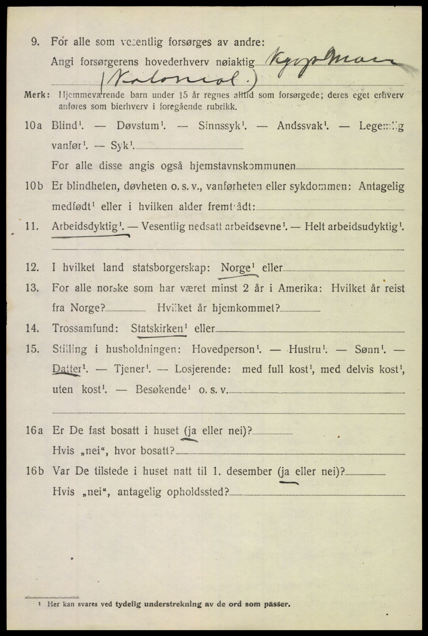 SAH, 1920 census for Nordre Land, 1920, p. 2637