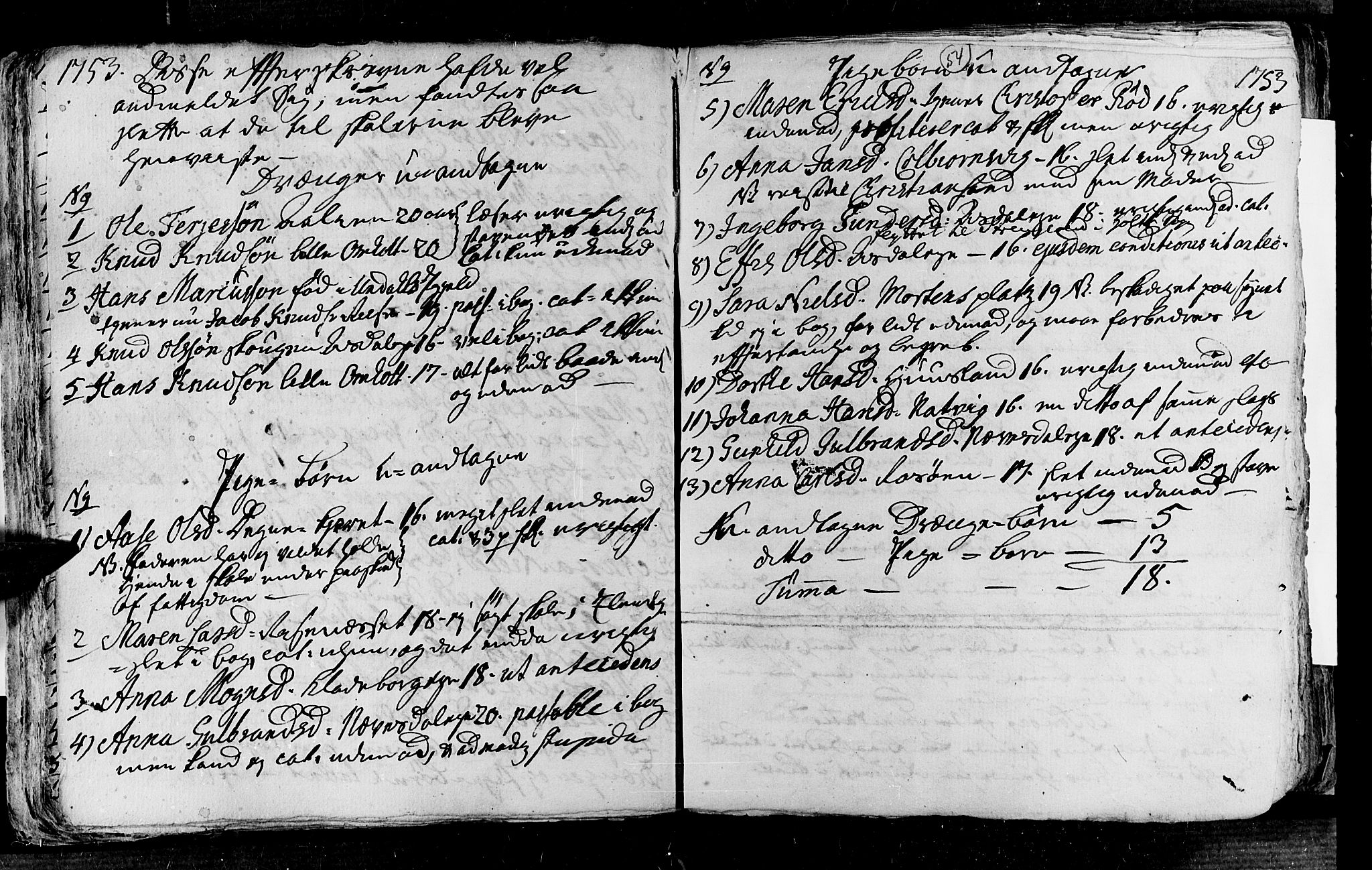 Øyestad sokneprestkontor, AV/SAK-1111-0049/F/Fa/L0005: Parish register (official) no. A 5, 1751-1757, p. 54