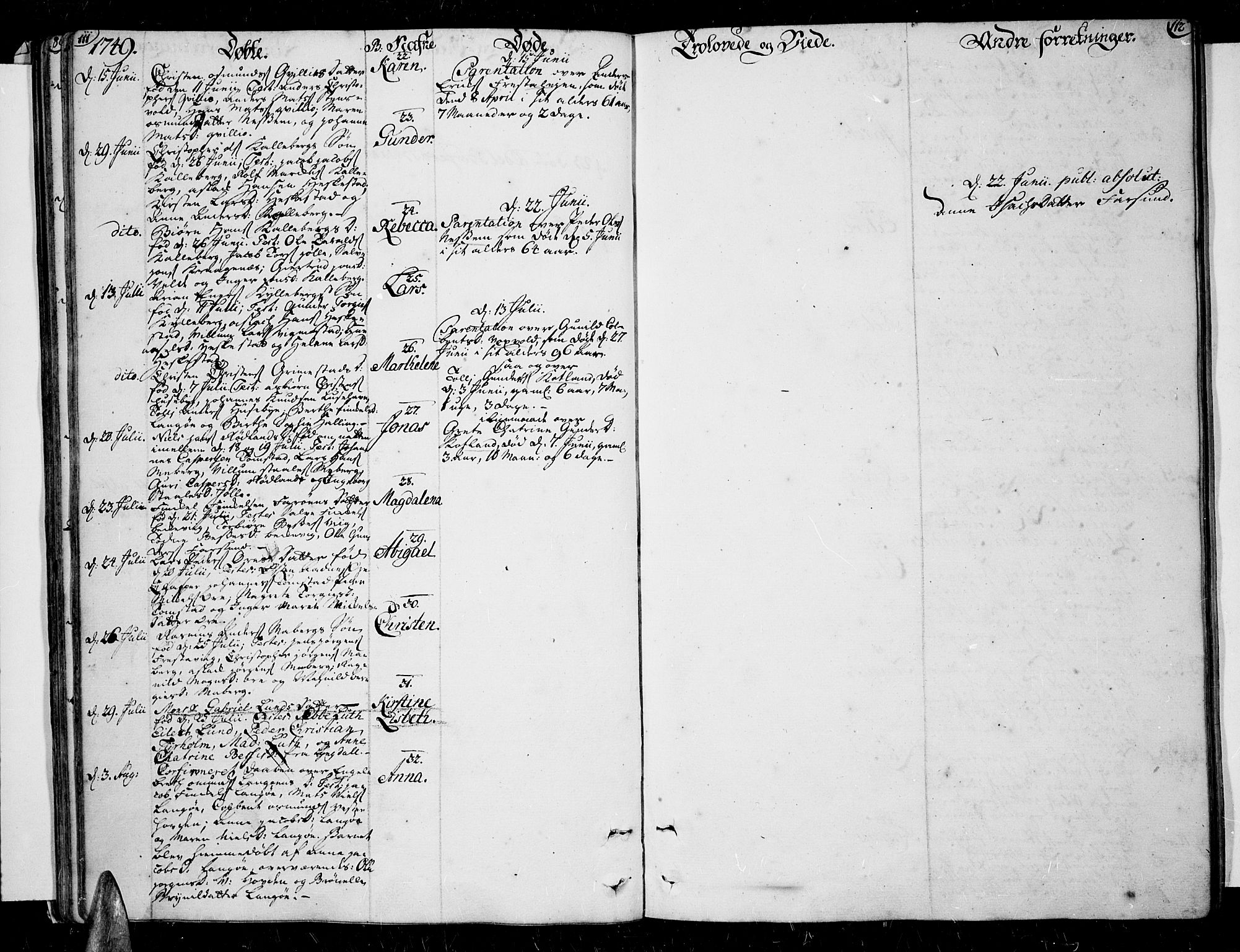 Lista sokneprestkontor, AV/SAK-1111-0027/F/Fa/L0003: Parish register (official) no. A 3 /1, 1743-1767, p. 111-112