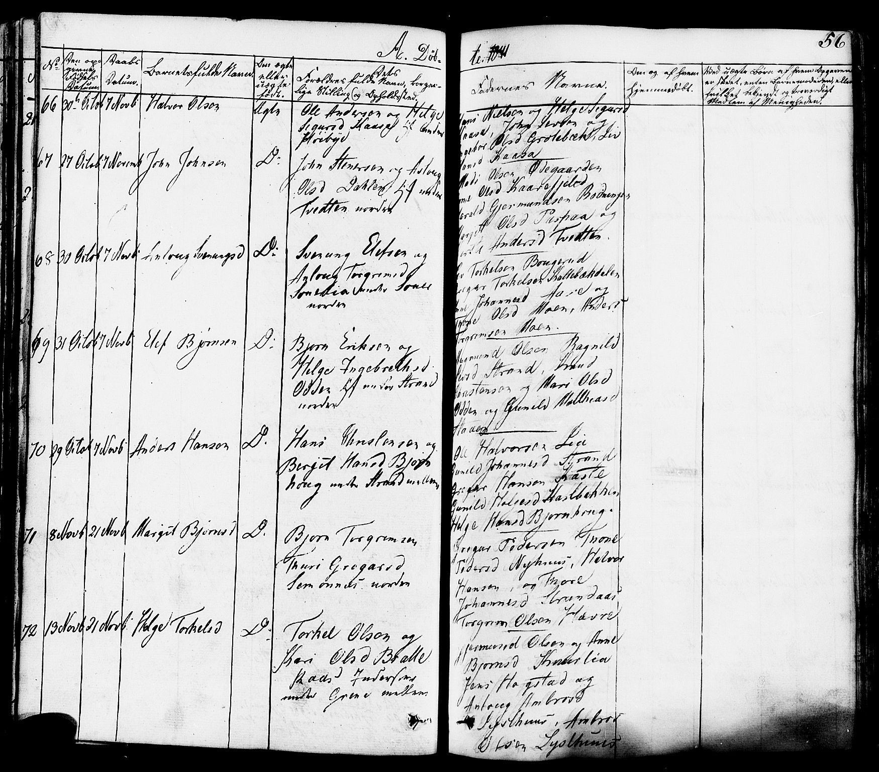 Heddal kirkebøker, AV/SAKO-A-268/F/Fa/L0006: Parish register (official) no. I 6, 1837-1854, p. 56