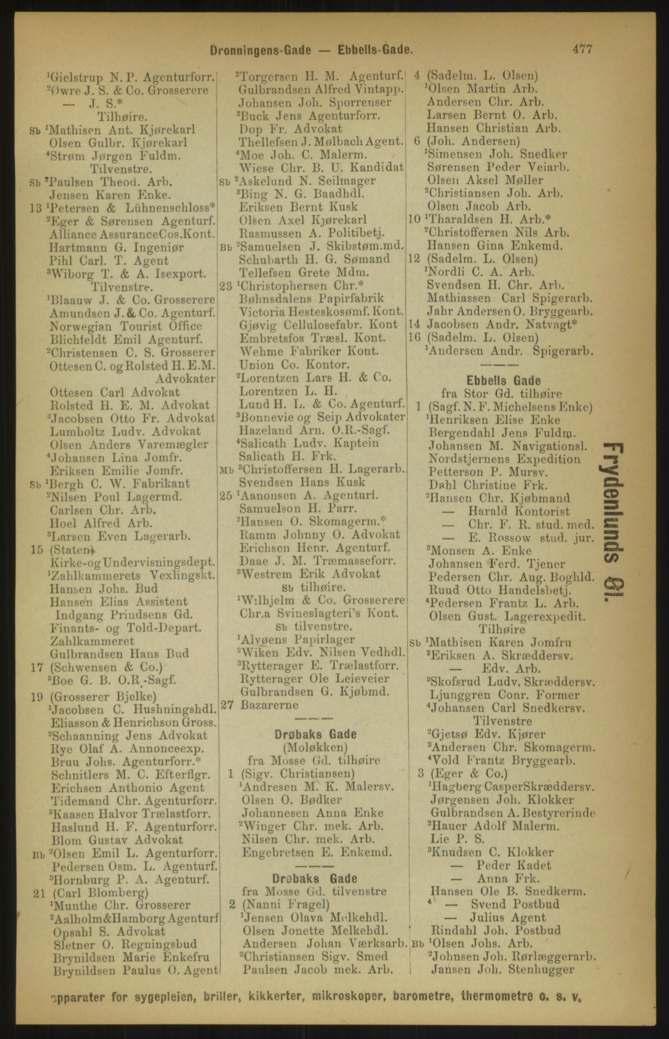 Kristiania/Oslo adressebok, PUBL/-, 1891, p. 477