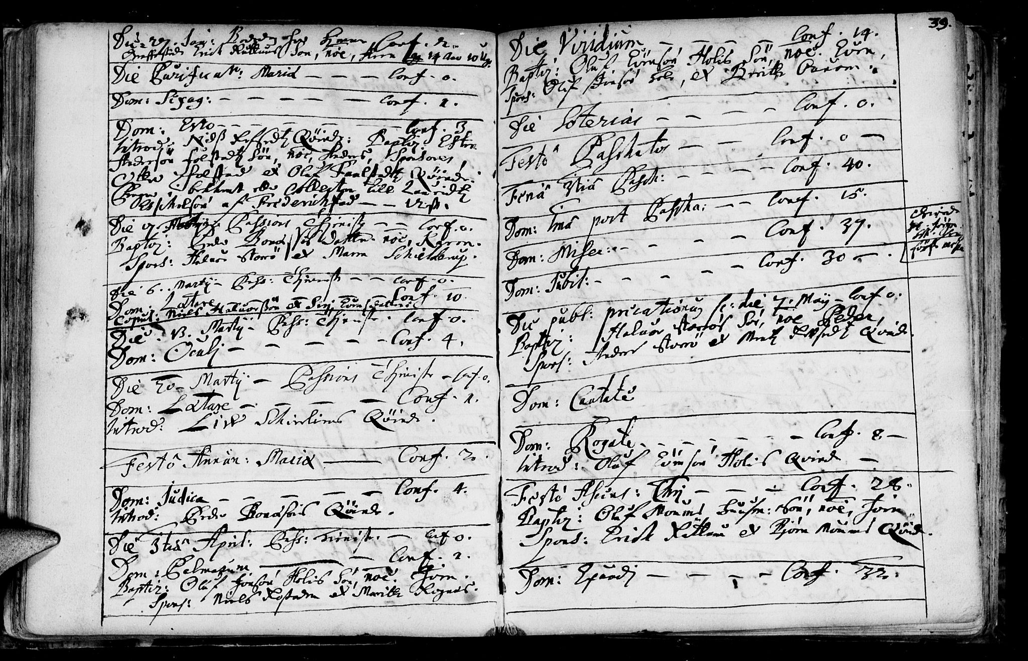 Ministerialprotokoller, klokkerbøker og fødselsregistre - Sør-Trøndelag, SAT/A-1456/687/L0990: Parish register (official) no. 687A01, 1690-1746, p. 39