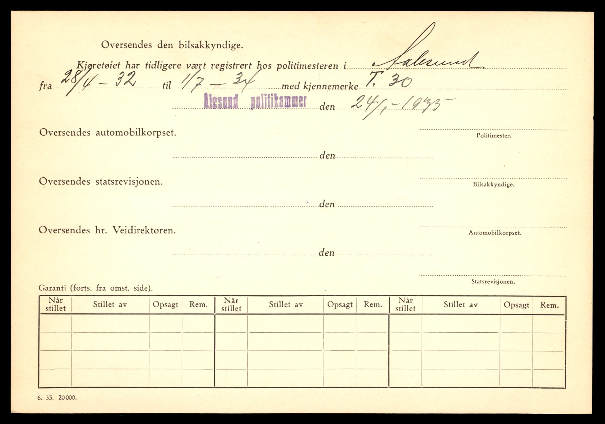 Møre og Romsdal vegkontor - Ålesund trafikkstasjon, SAT/A-4099/F/Fe/L0007: Registreringskort for kjøretøy T 651 - T 746, 1927-1998, p. 1366