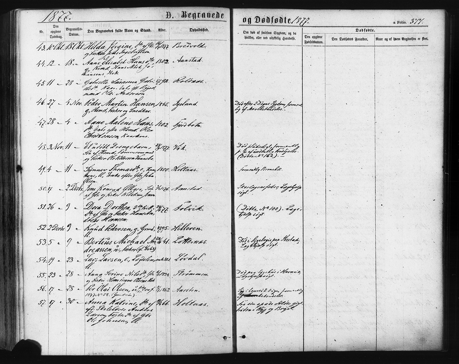 Ibestad sokneprestembete, AV/SATØ-S-0077/H/Ha/Haa/L0010kirke: Parish register (official) no. 10, 1869-1879, p. 377