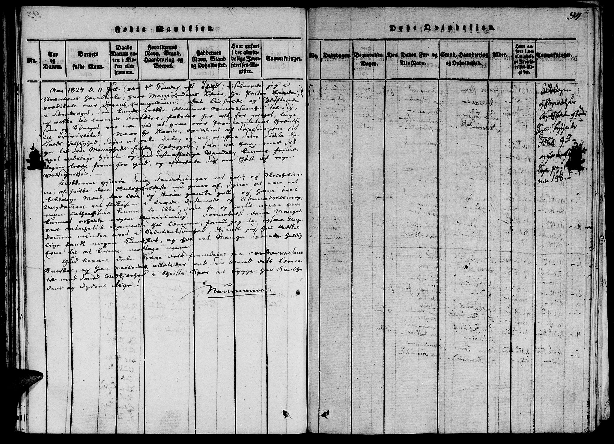 Ministerialprotokoller, klokkerbøker og fødselsregistre - Møre og Romsdal, SAT/A-1454/520/L0273: Parish register (official) no. 520A03, 1817-1826, p. 94
