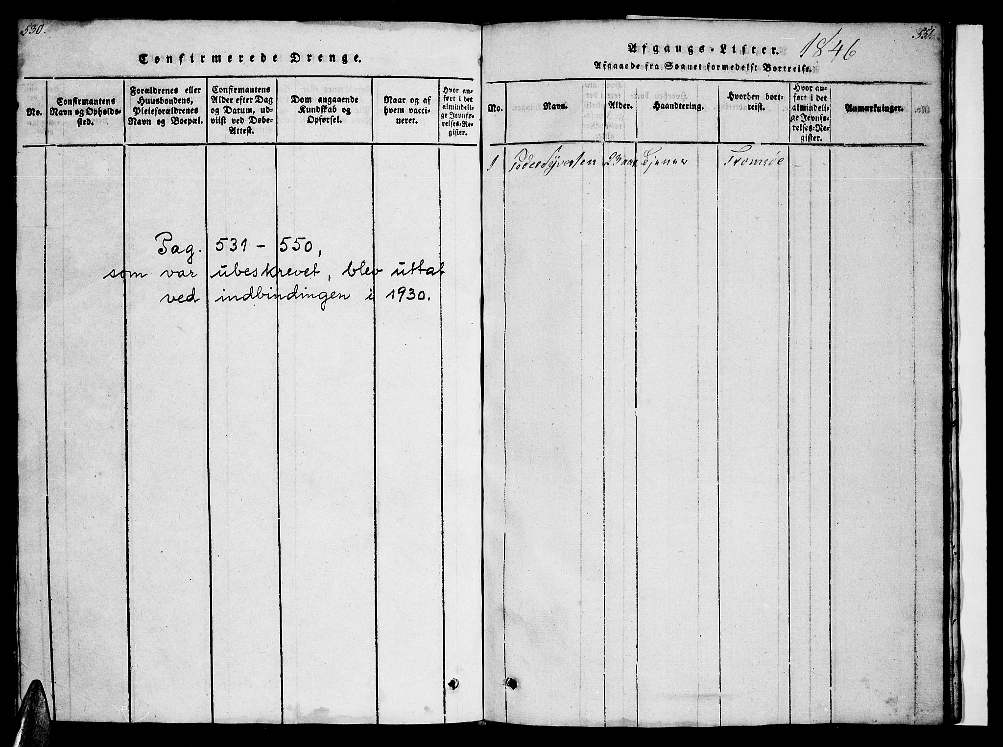 Ministerialprotokoller, klokkerbøker og fødselsregistre - Nordland, SAT/A-1459/891/L1312: Parish register (copy) no. 891C01, 1820-1856, p. 530-551