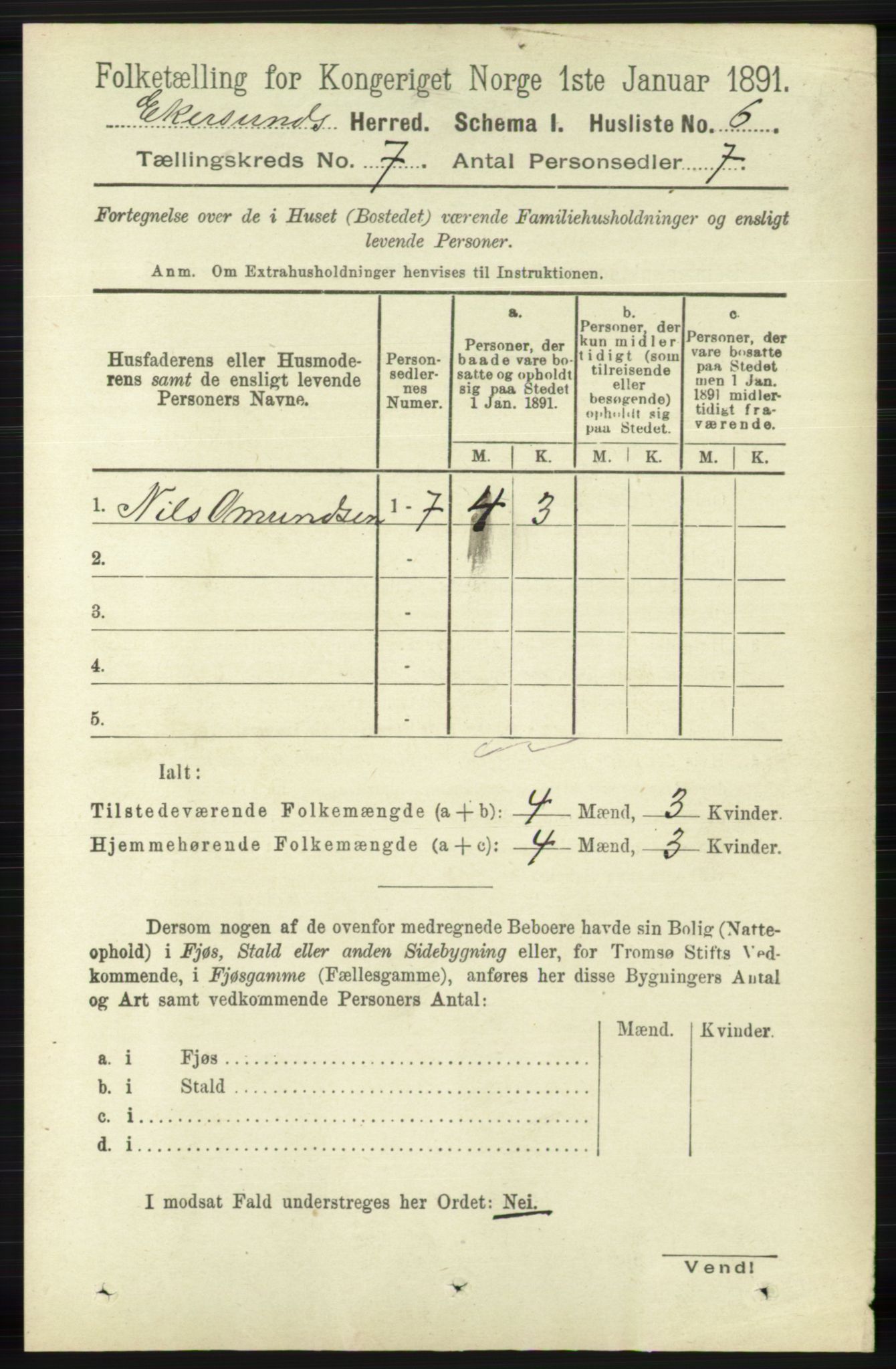 RA, 1891 census for 1116 Eigersund herred, 1891, p. 2728