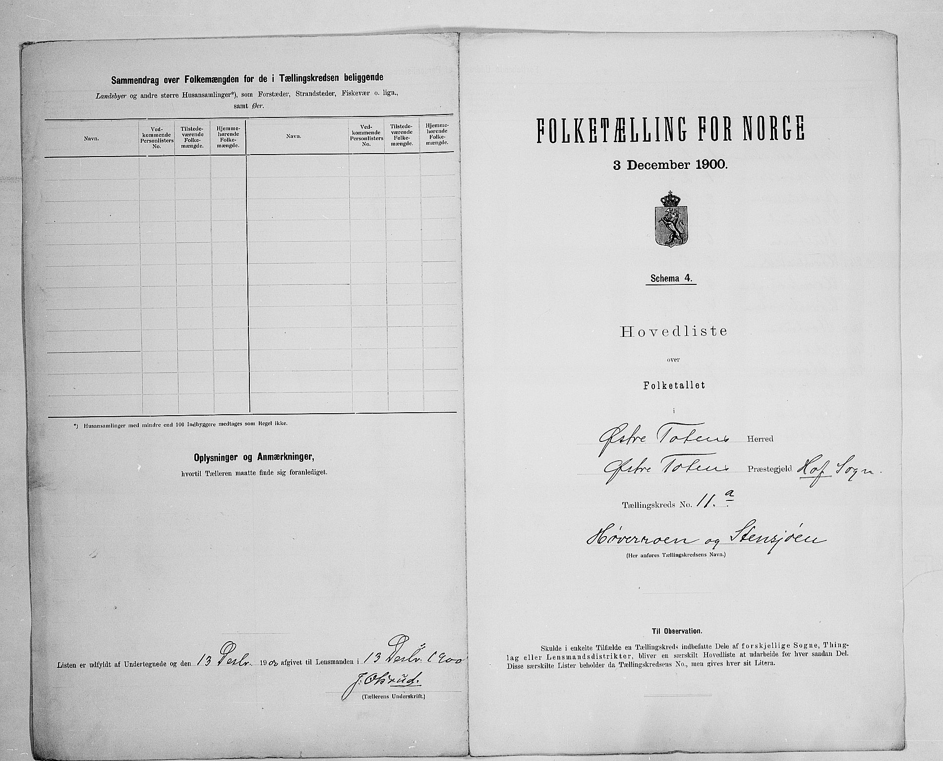 SAH, 1900 census for Østre Toten, 1900, p. 61