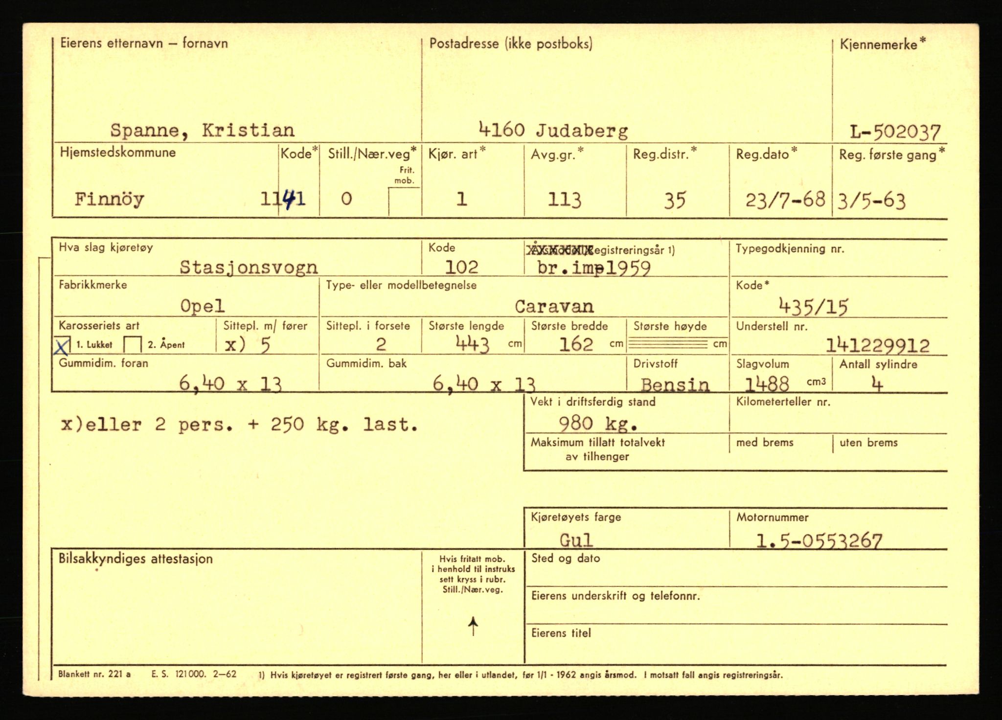 Stavanger trafikkstasjon, SAST/A-101942/0/F/L0077: L-500000 - L-502999, 1930-1971, p. 1393