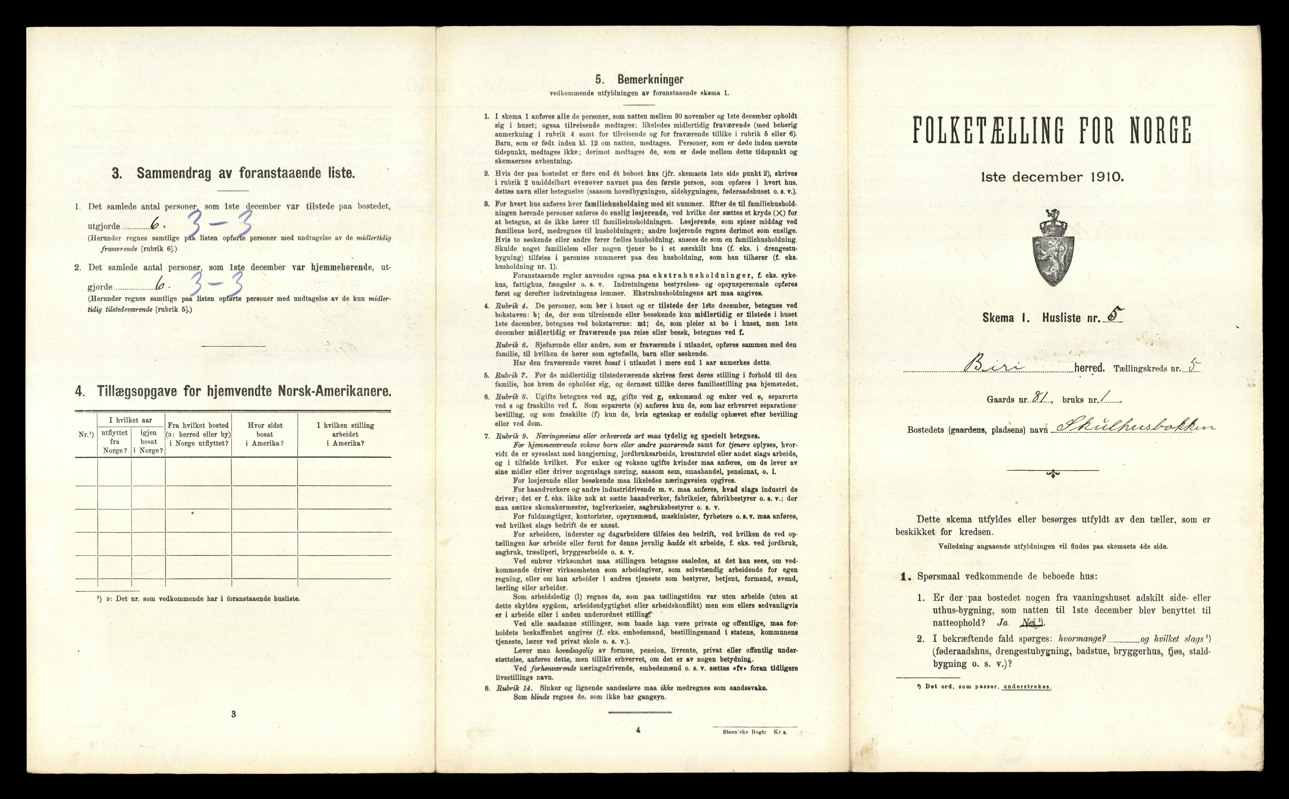 RA, 1910 census for Biri, 1910, p. 837