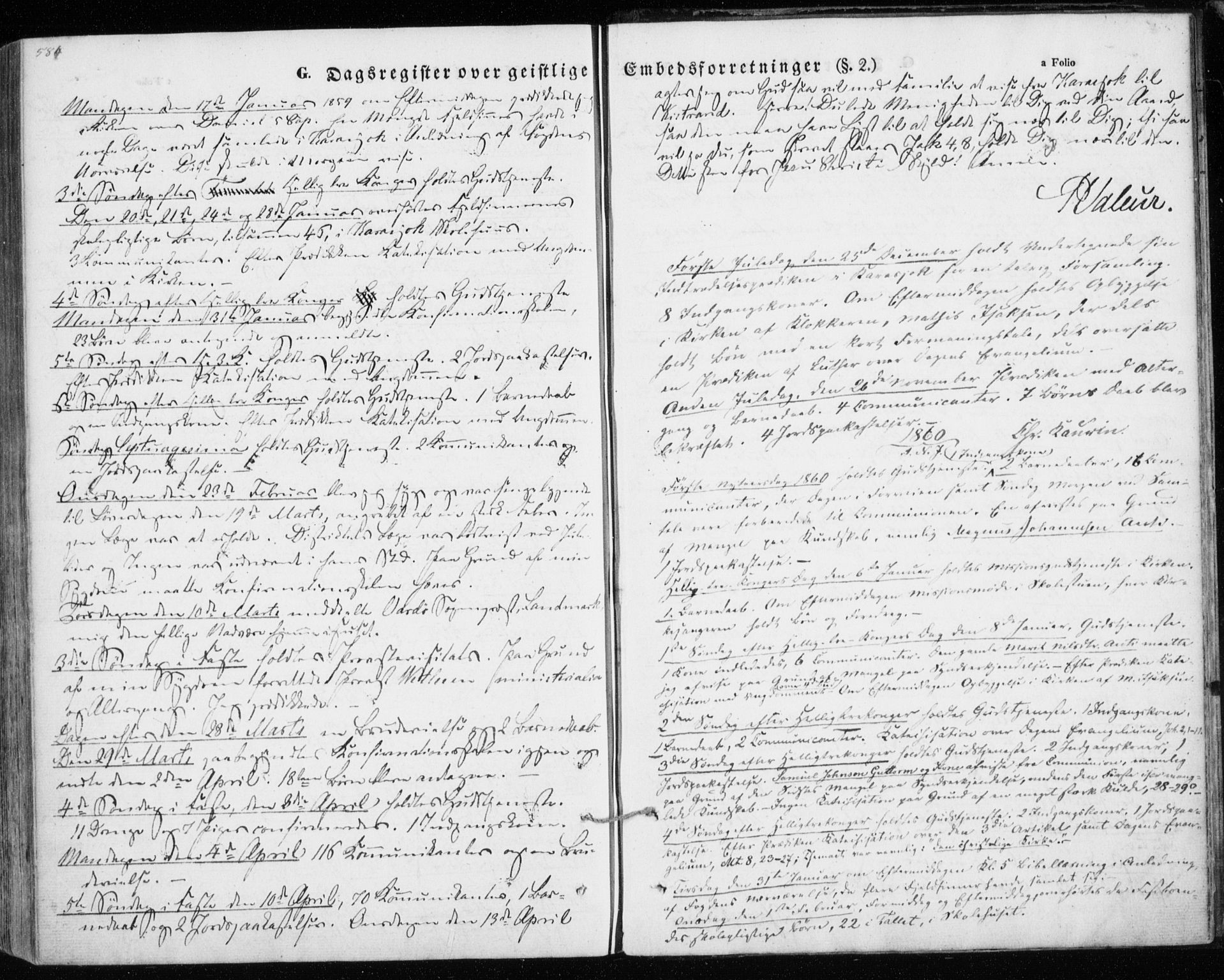 Kistrand/Porsanger sokneprestembete, SATØ/S-1351/H/Ha/L0012.kirke: Parish register (official) no. 12, 1843-1871, p. 584-585