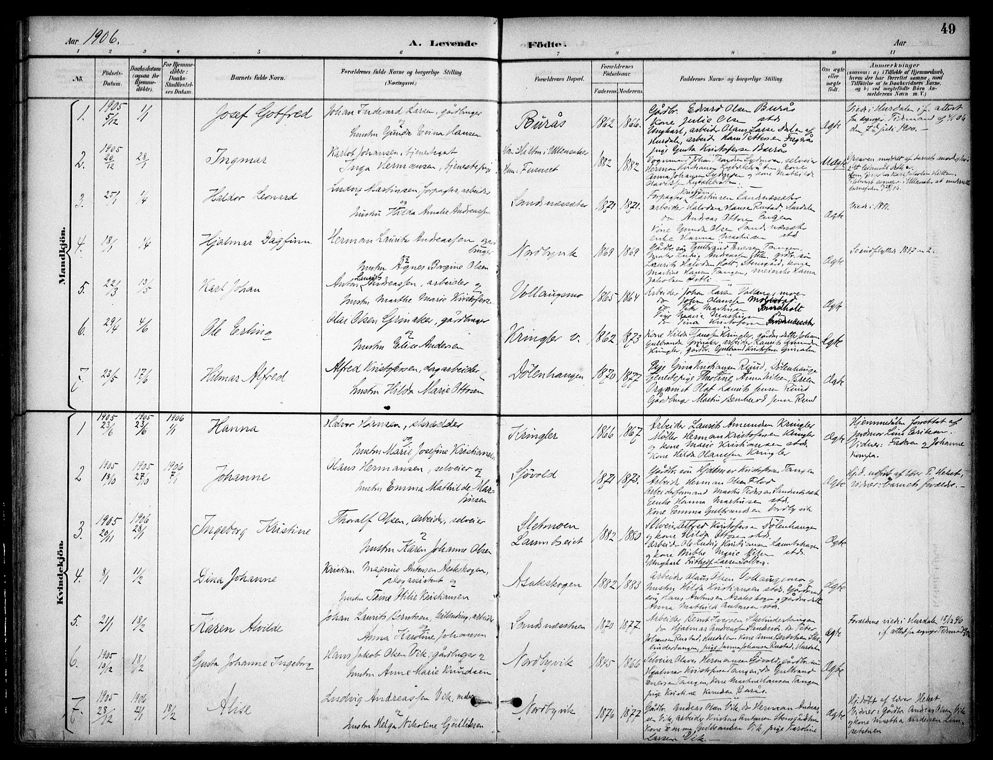 Nannestad prestekontor Kirkebøker, SAO/A-10414a/F/Fc/L0002: Parish register (official) no. III 2, 1893-1907, p. 49