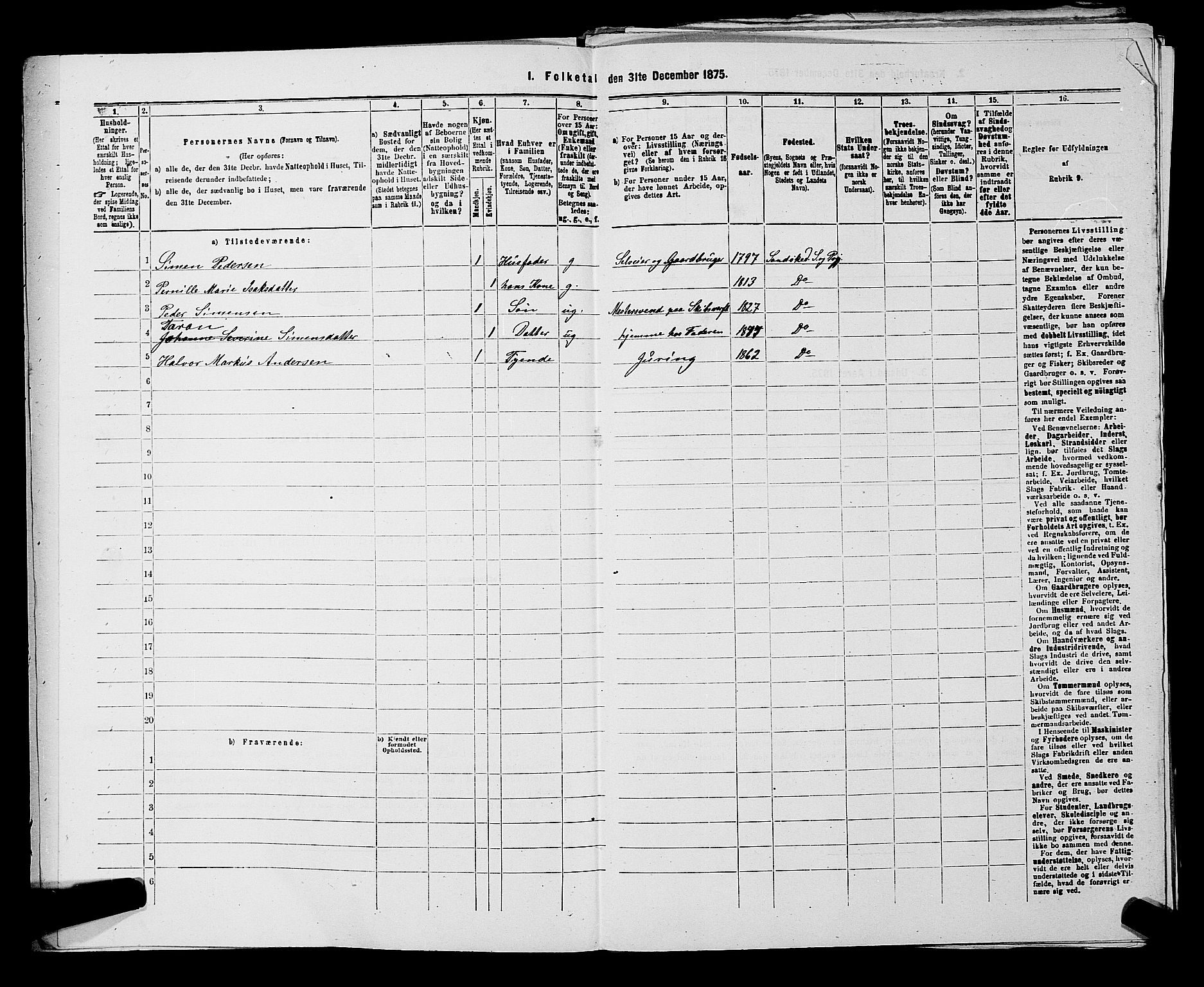 SAKO, 1875 census for 0816P Sannidal, 1875, p. 548