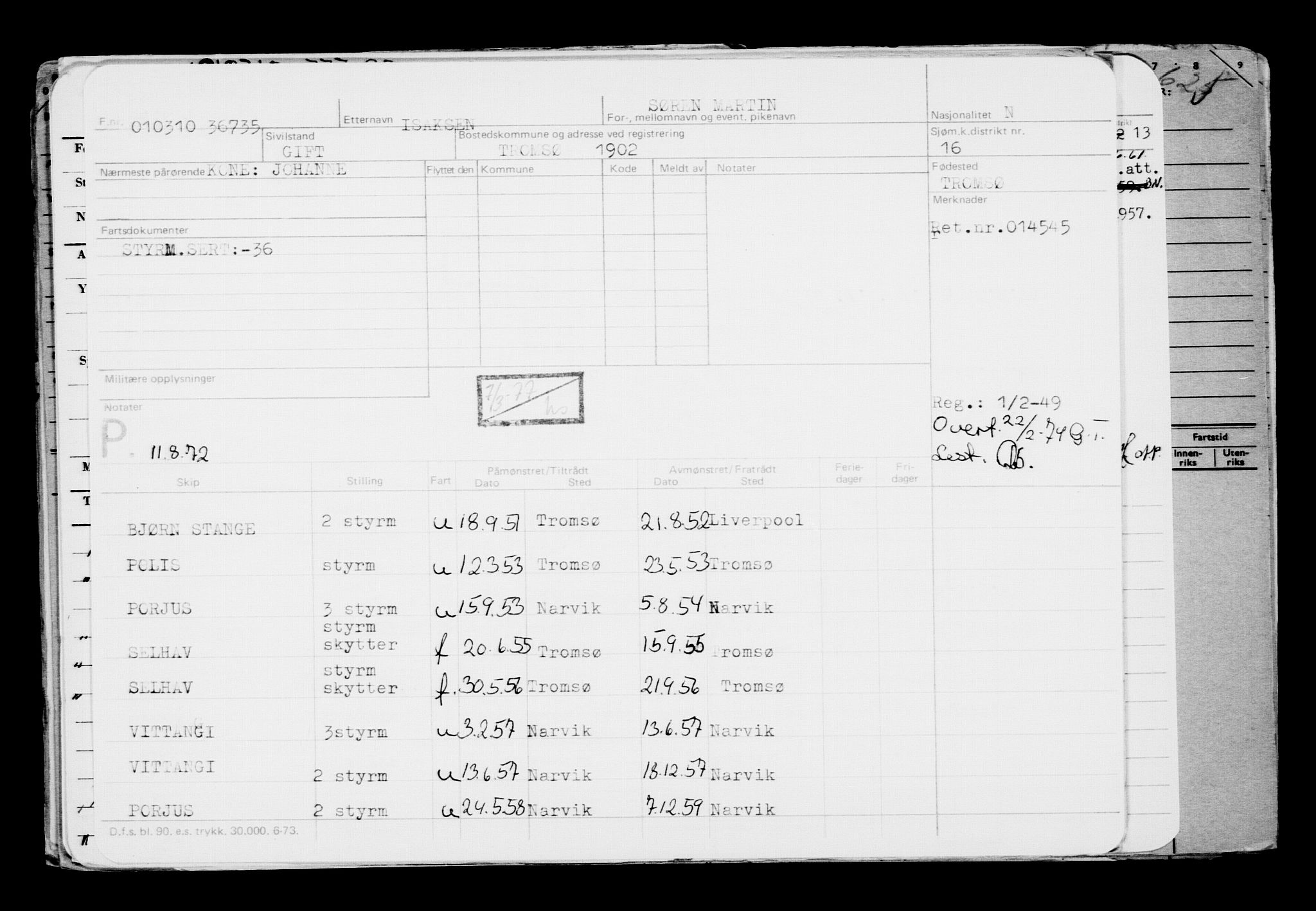 Direktoratet for sjømenn, AV/RA-S-3545/G/Gb/L0088: Hovedkort, 1910, p. 422