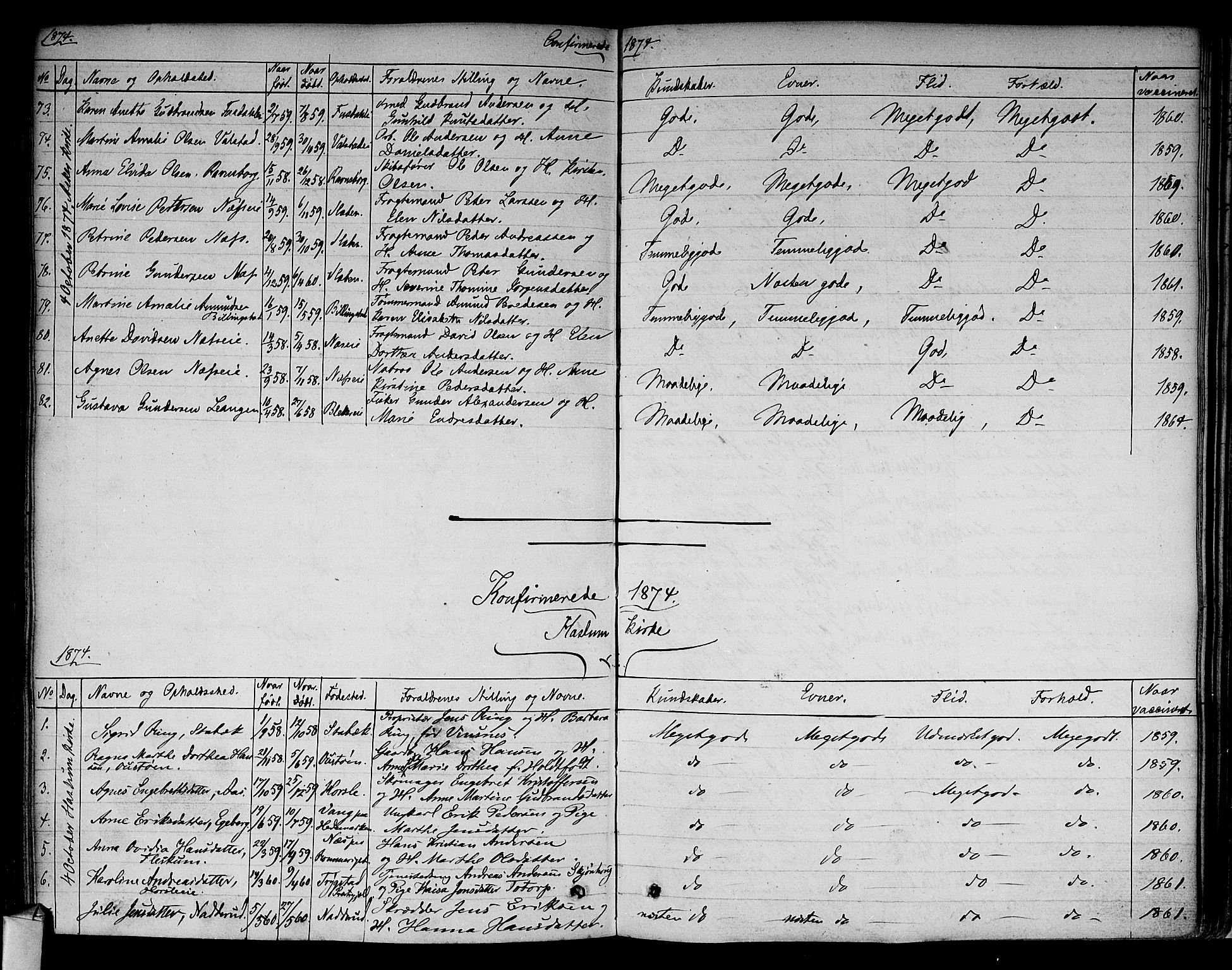 Asker prestekontor Kirkebøker, SAO/A-10256a/F/Fa/L0009: Parish register (official) no. I 9, 1825-1878, p. 308