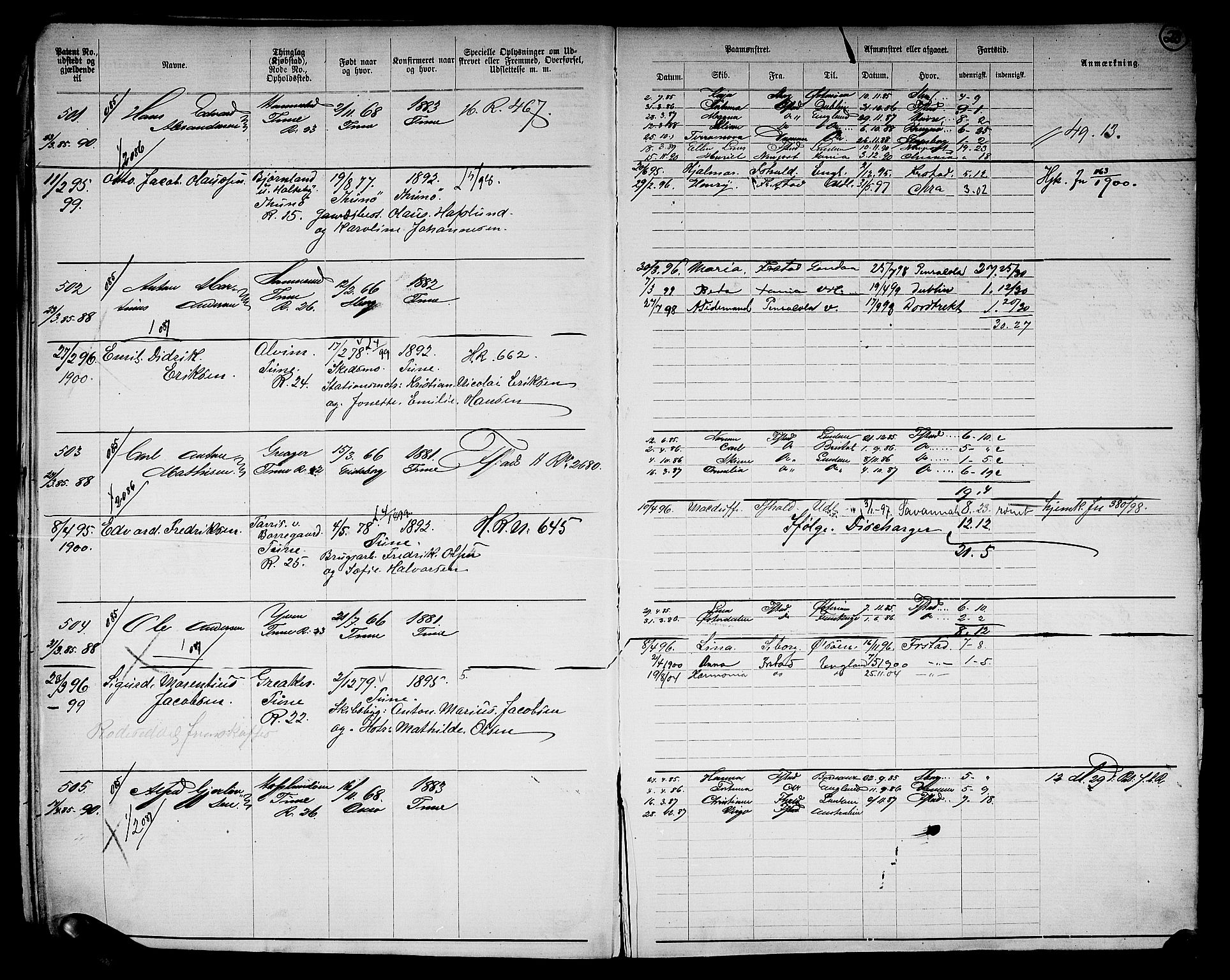 Sarpsborg mønstringskontor, AV/SAO-A-10569c/F/Fc/Fca/L0006: Annotasjonsrulle, 1881-1910, p. 32