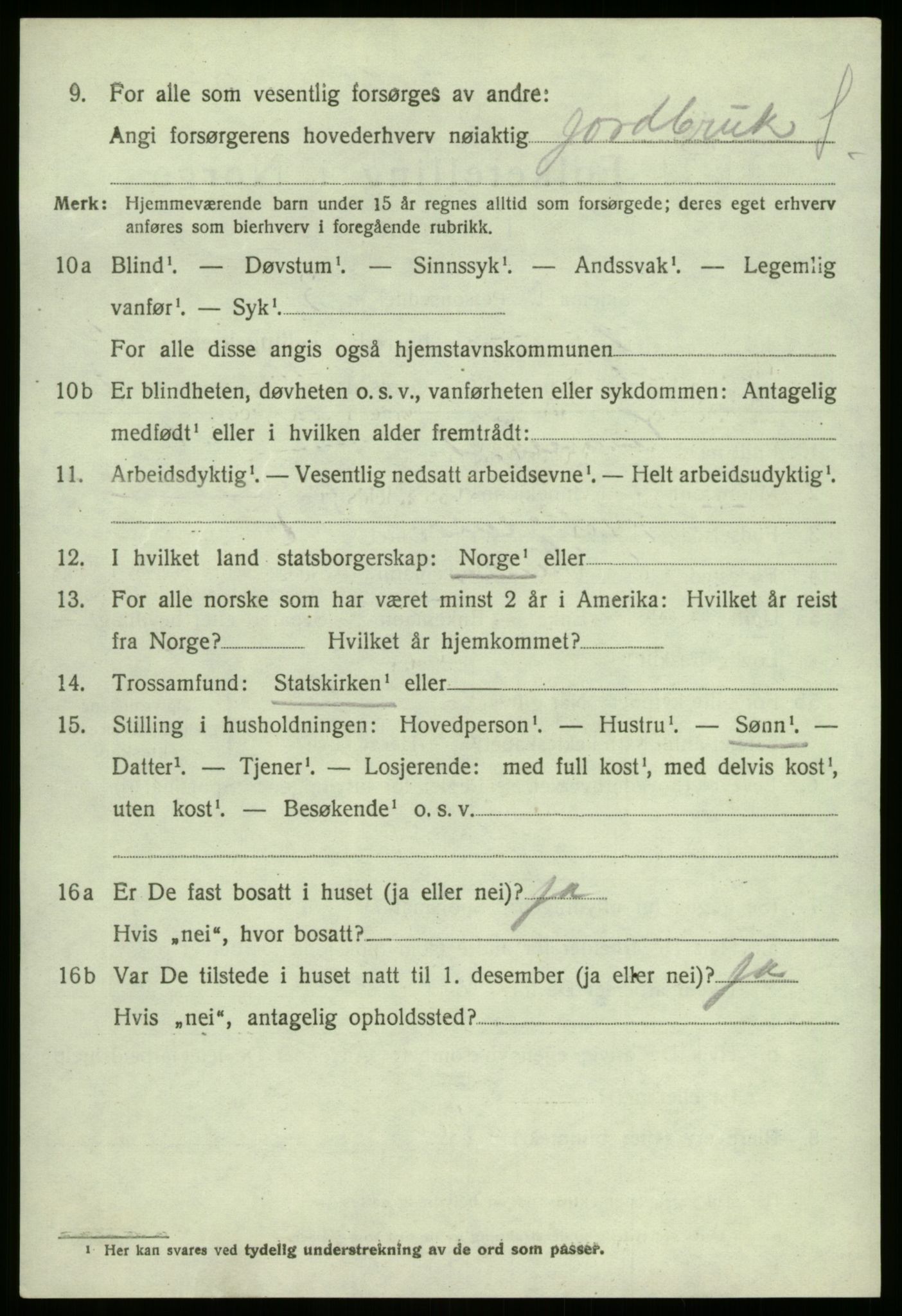 SAB, 1920 census for Gaular, 1920, p. 5869