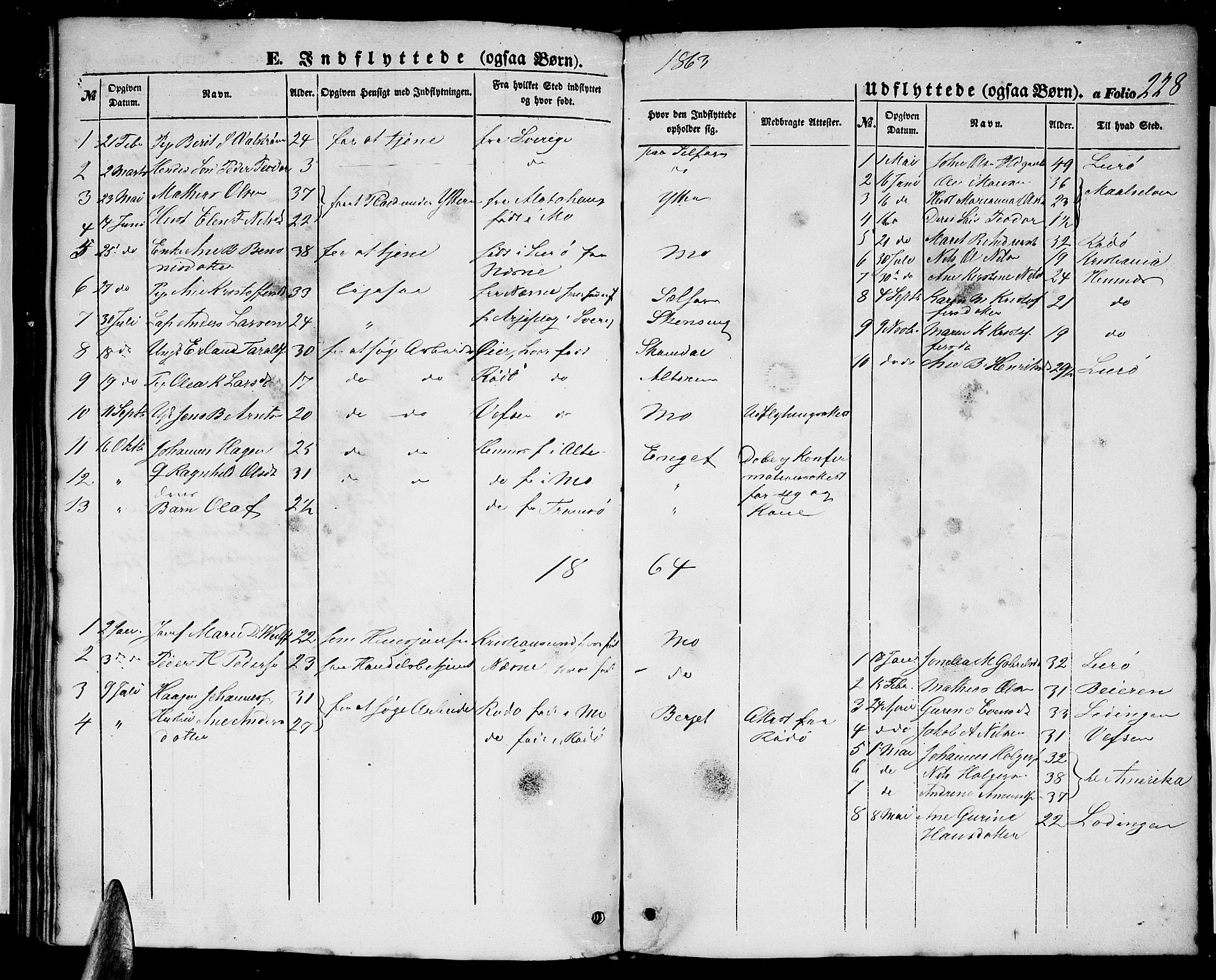 Ministerialprotokoller, klokkerbøker og fødselsregistre - Nordland, SAT/A-1459/827/L0414: Parish register (copy) no. 827C03, 1853-1865, p. 228