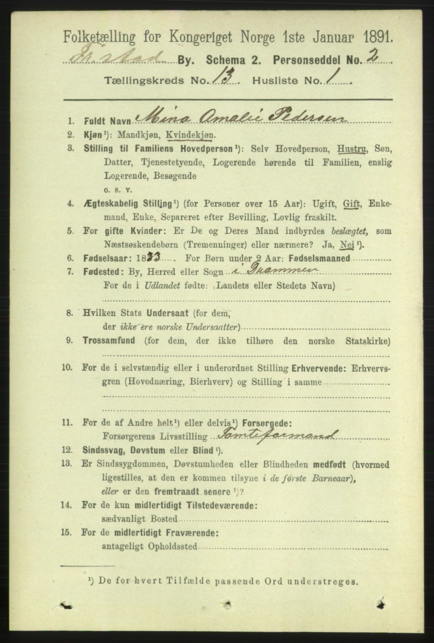 RA, 1891 census for 0103 Fredrikstad, 1891, p. 14298