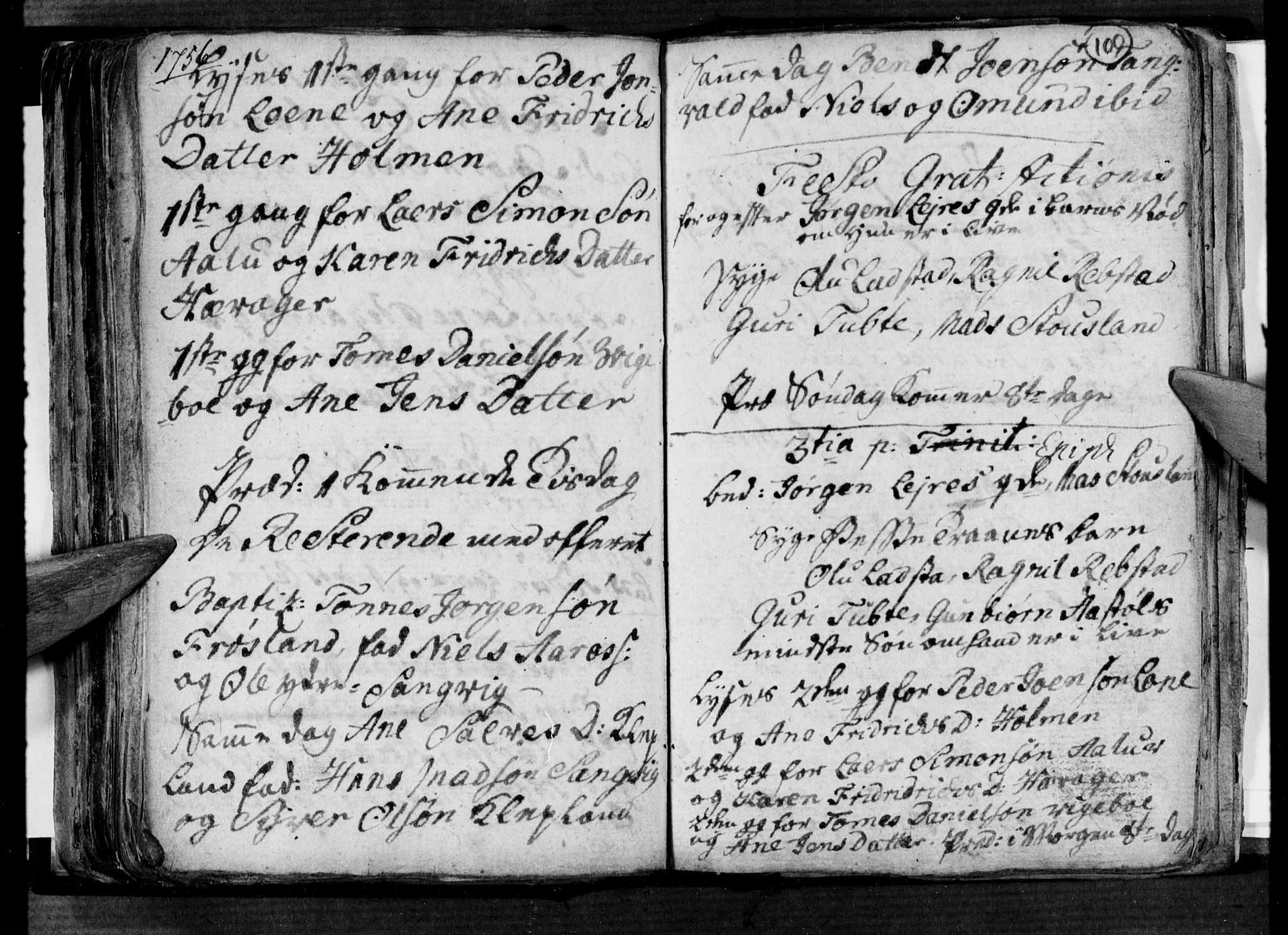 Søgne sokneprestkontor, SAK/1111-0037/F/Fa/Fab/L0003: Parish register (official) no. A 3, 1751-1759, p. 100