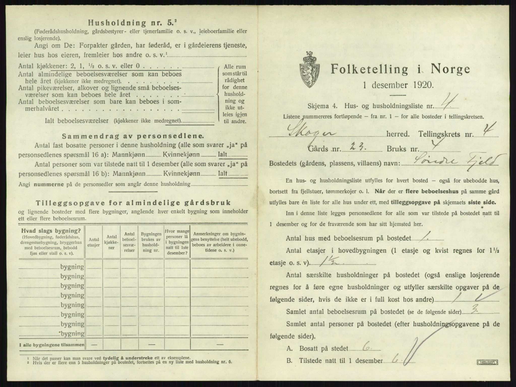 SAKO, 1920 census for Skoger, 1920, p. 888