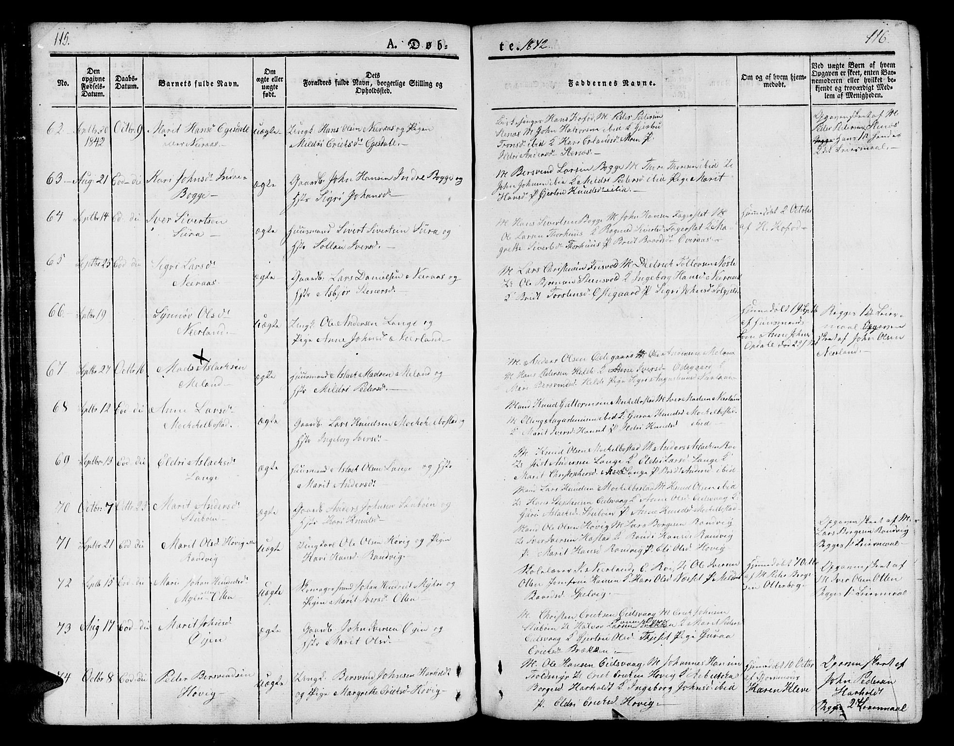 Ministerialprotokoller, klokkerbøker og fødselsregistre - Møre og Romsdal, AV/SAT-A-1454/551/L0624: Parish register (official) no. 551A04, 1831-1845, p. 115-116