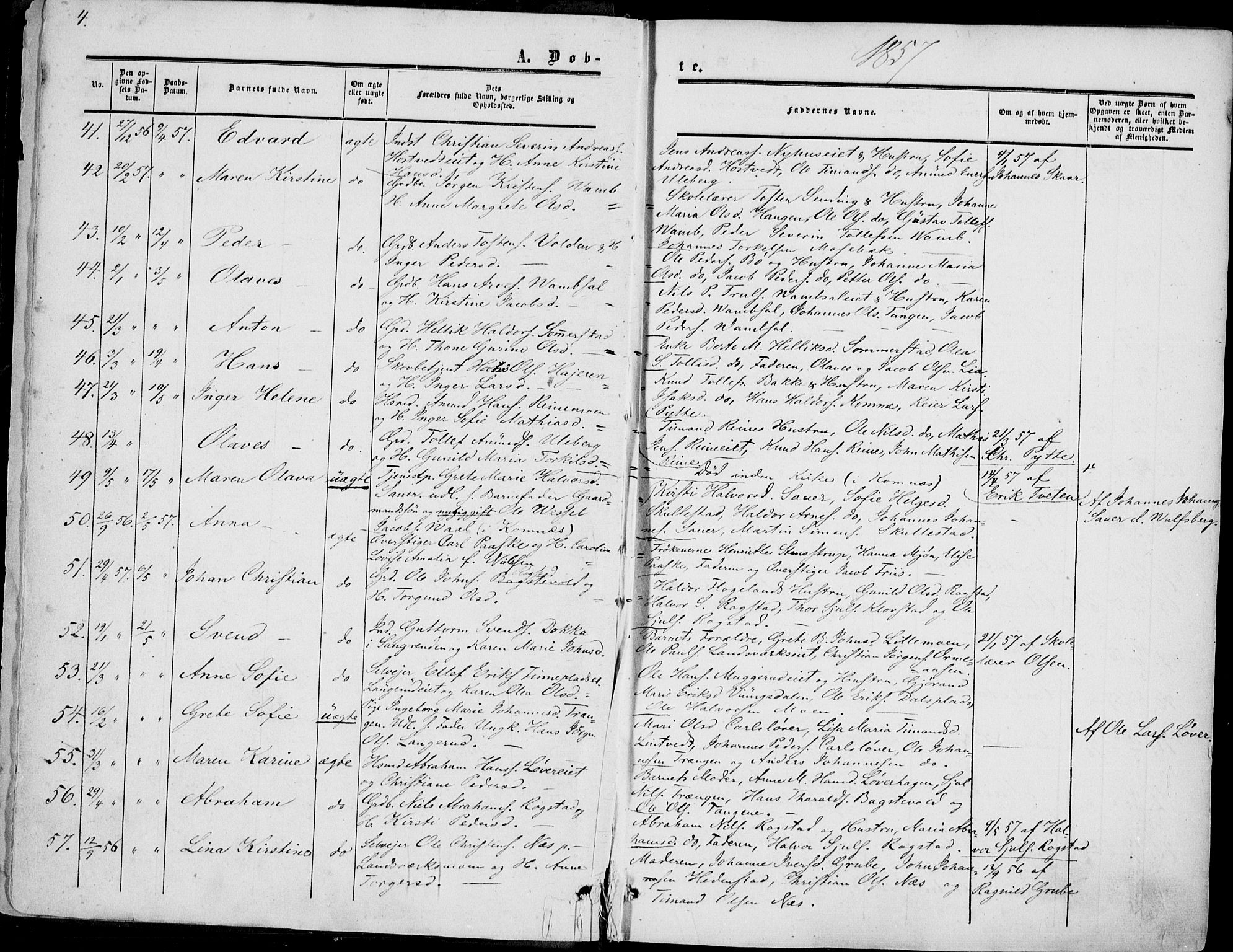 Sandsvær kirkebøker, AV/SAKO-A-244/F/Fa/L0006: Parish register (official) no. I 6, 1857-1868, p. 4