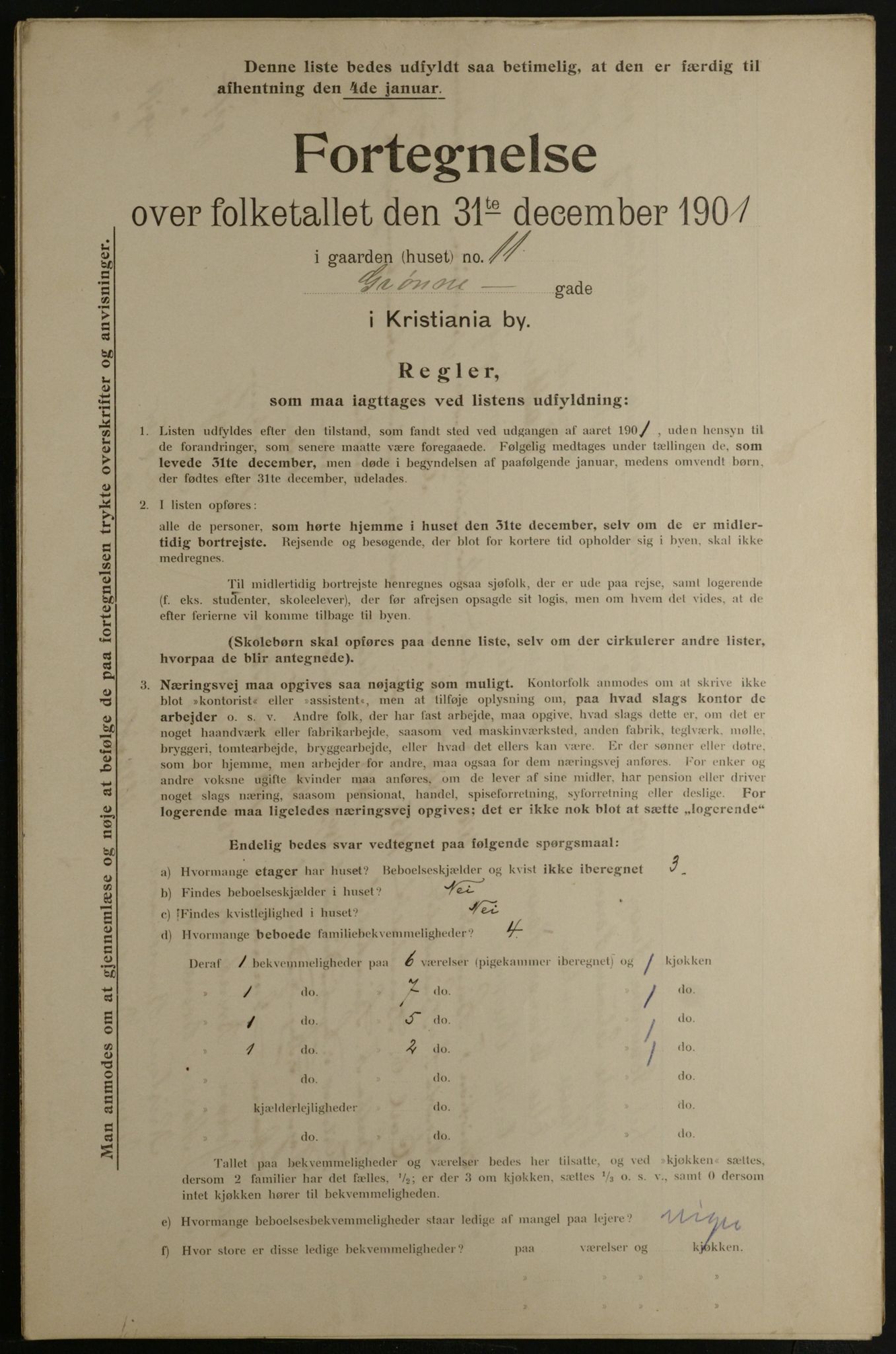 OBA, Municipal Census 1901 for Kristiania, 1901, p. 5251