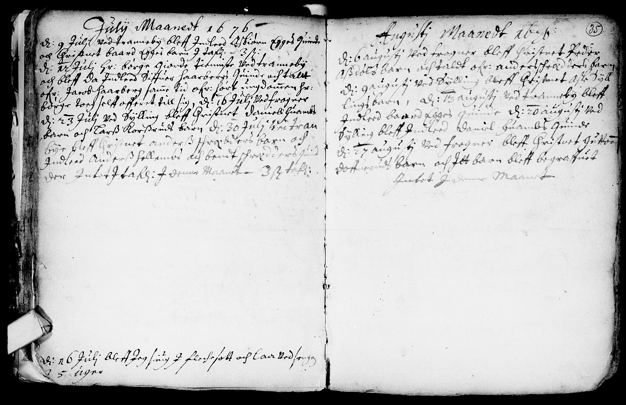 Lier kirkebøker, AV/SAKO-A-230/F/Fa/L0001: Parish register (official) no. I 1, 1672-1701, p. 35