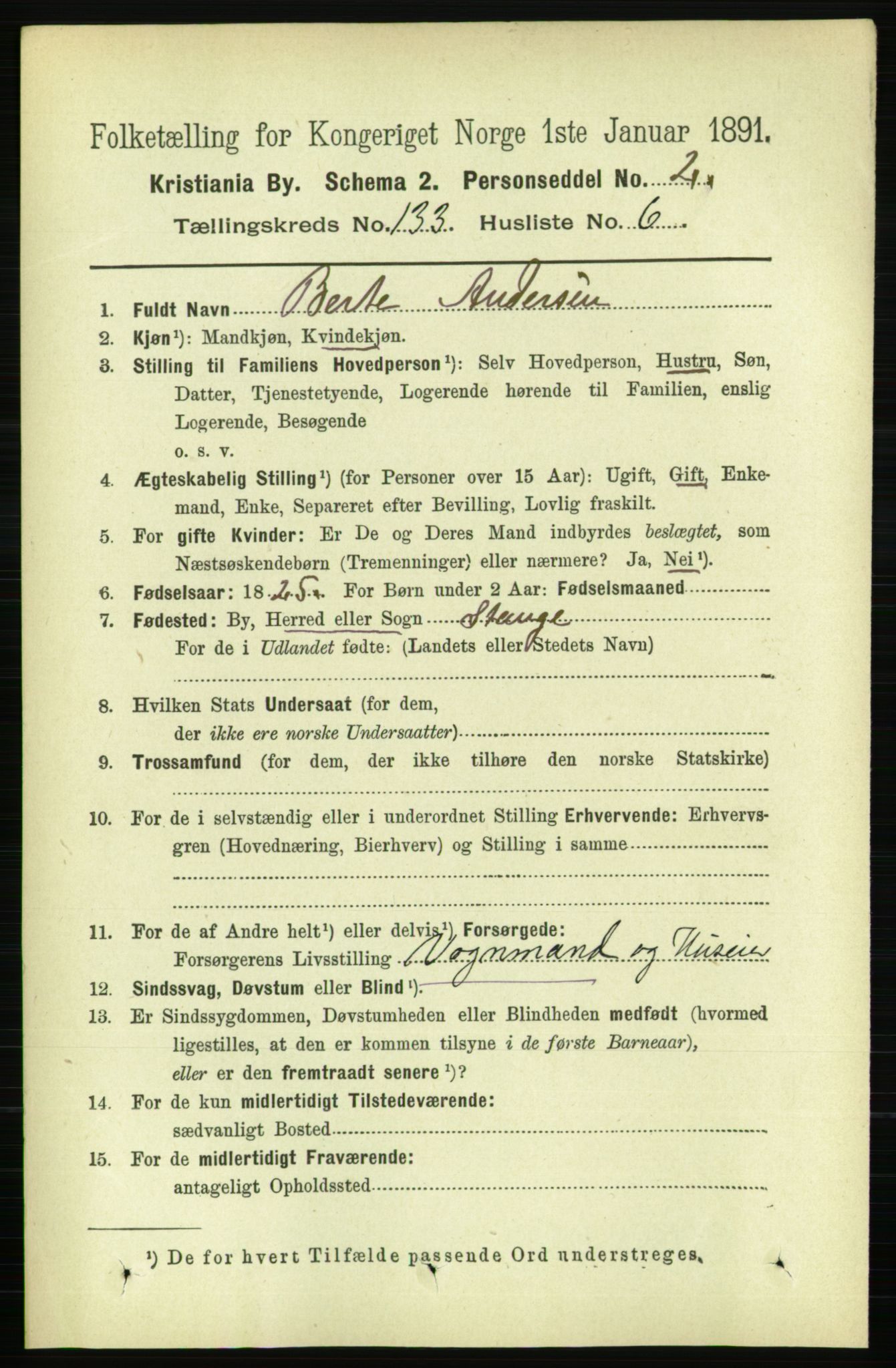 RA, 1891 census for 0301 Kristiania, 1891, p. 72643