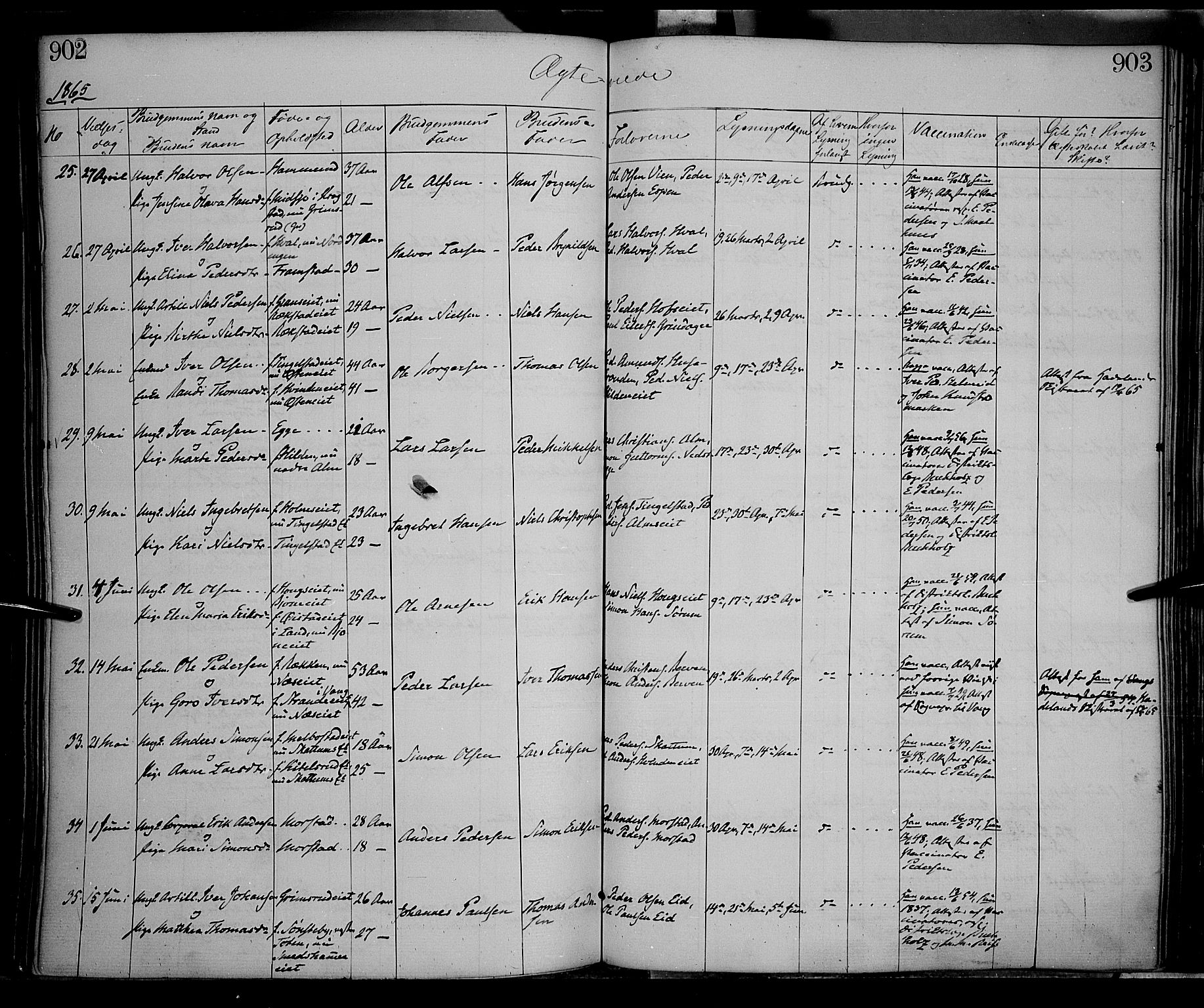 Gran prestekontor, SAH/PREST-112/H/Ha/Haa/L0012: Parish register (official) no. 12, 1856-1874, p. 902-903
