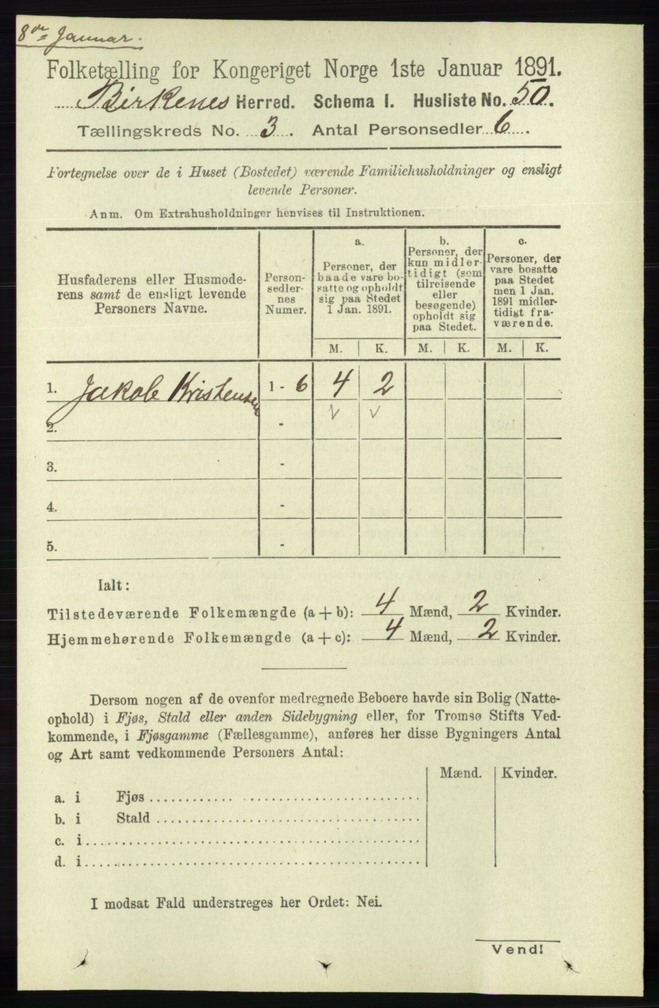 RA, 1891 Census for 0928 Birkenes, 1891, p. 830